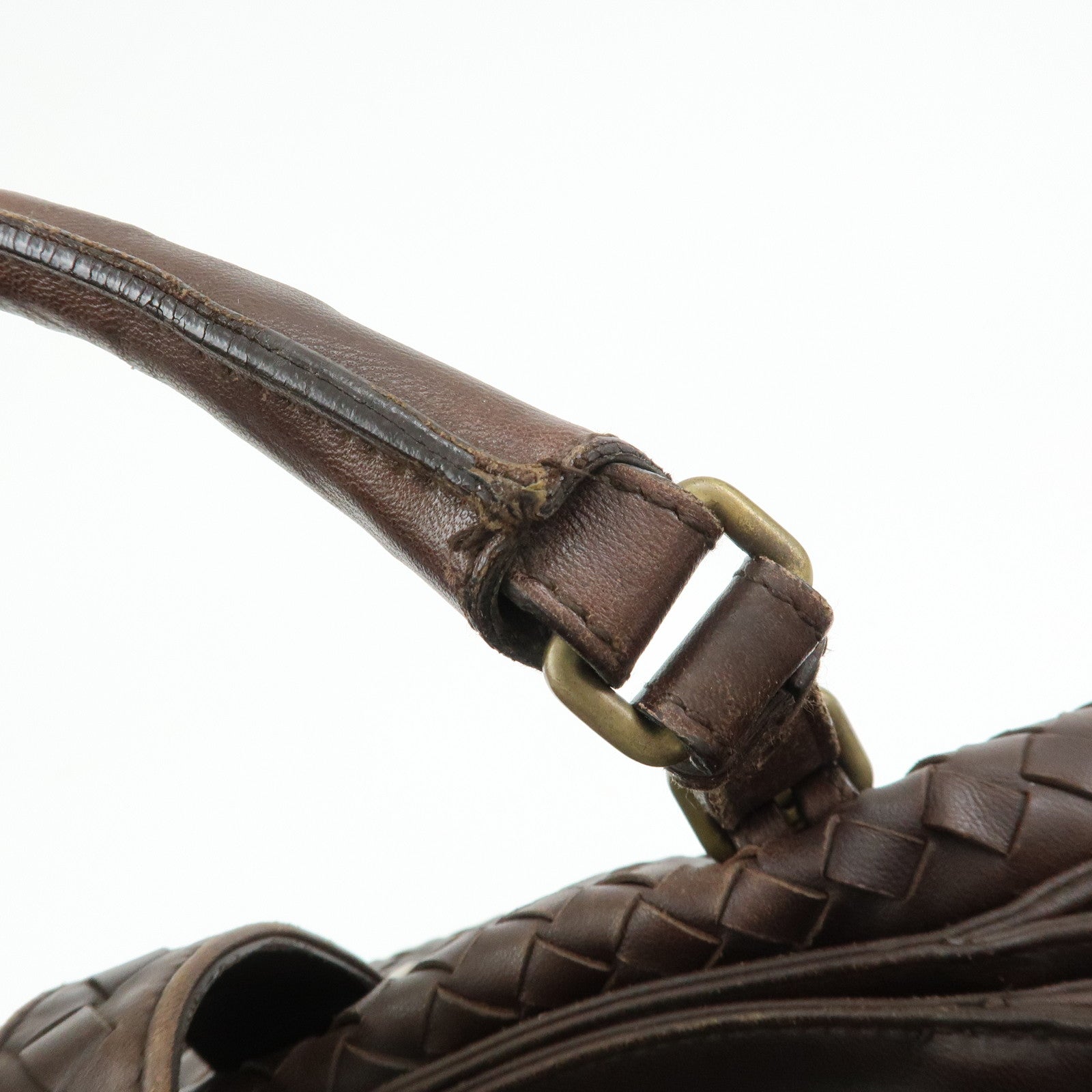 BOTTEGA VENETA Intrecciato Leather Tote Bag Hand Bag Brown