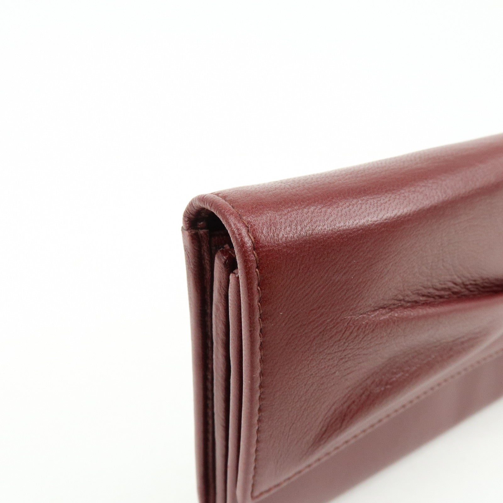 Ferragamo Vara Leather Long Wallet Bordeaux