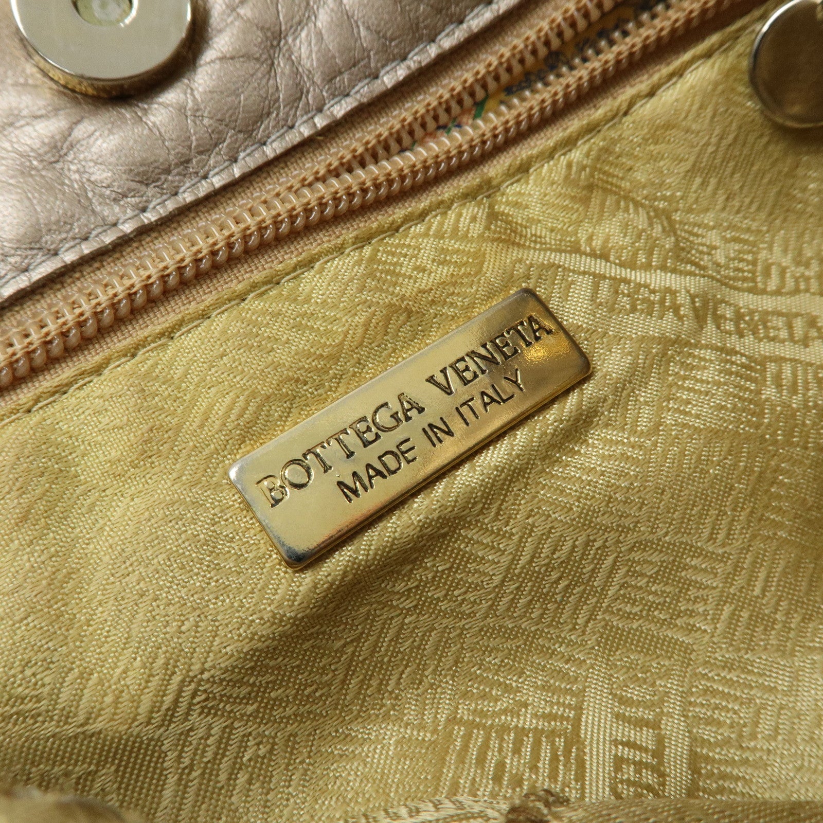 BOTTEGA VENETA Intrecciato Leather Shoulder Bag Beige