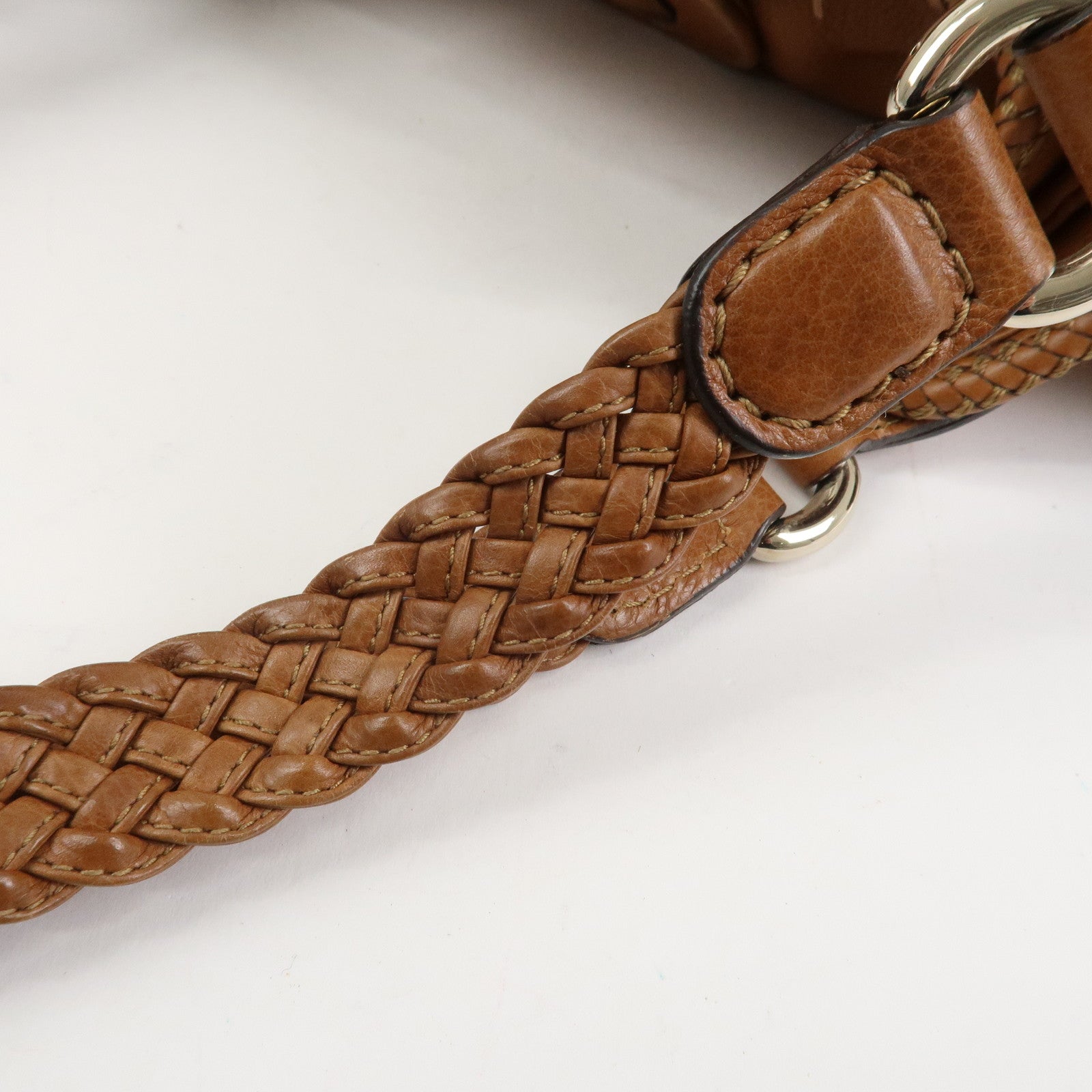 GUCCI Marrakech Leather Shoulder Bag Tote Bag Brown 257029