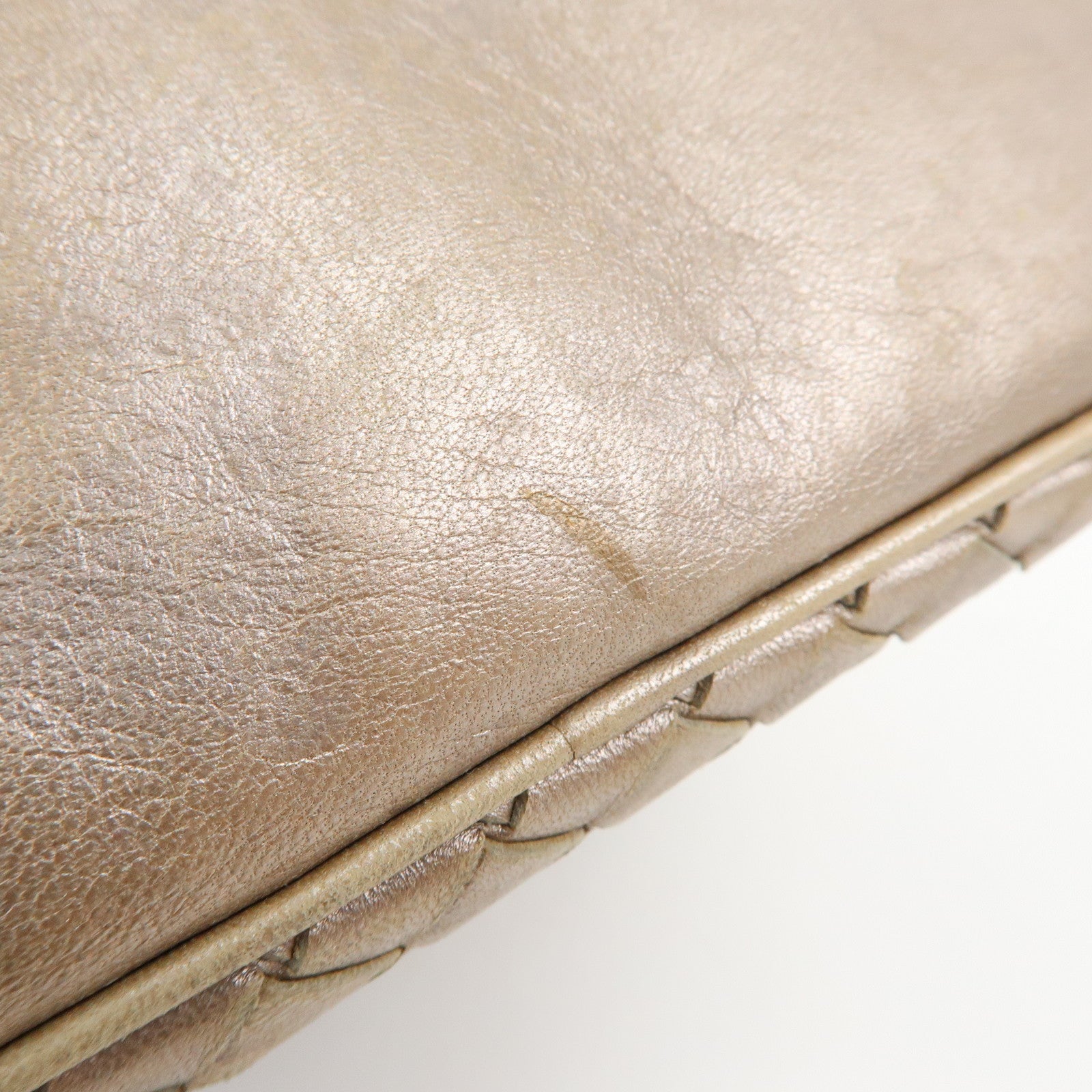 BOTTEGA VENETA Intrecciato Leather Shoulder Bag Beige