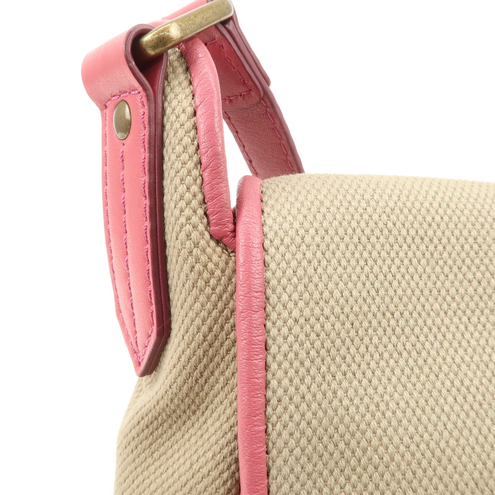 BURBERRY Children Canvas Leather Shoulder Bag Crossbody Bag Beige