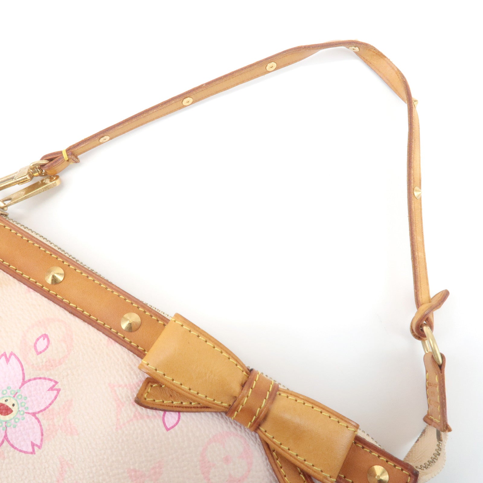 Louis Vuitton Cherry Blossom Pochette Accessoires Hand Bag Pink M92007 Used