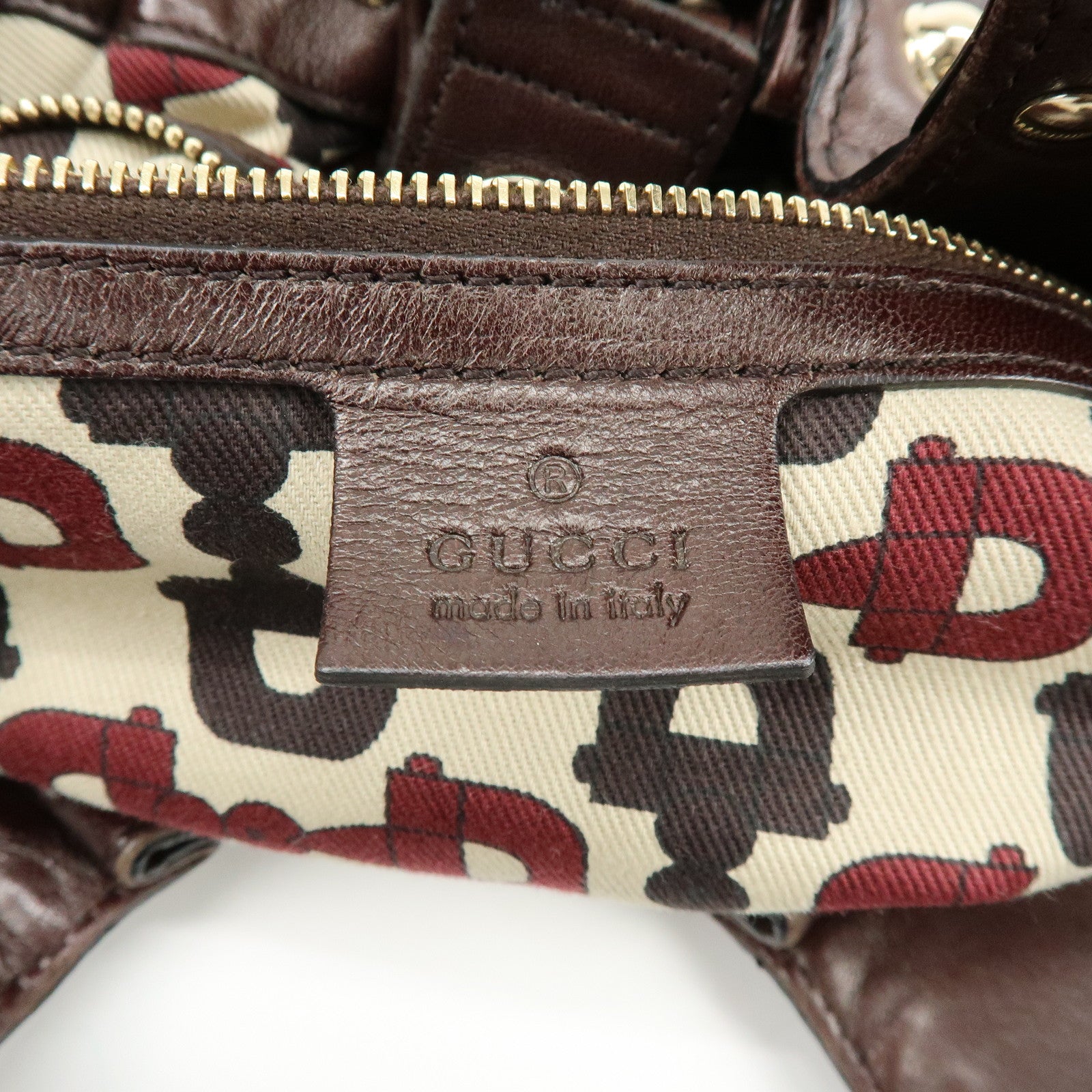 GUCCI Guccissima Leather Tote Bag Shoulder Bag Dark Brown 203624