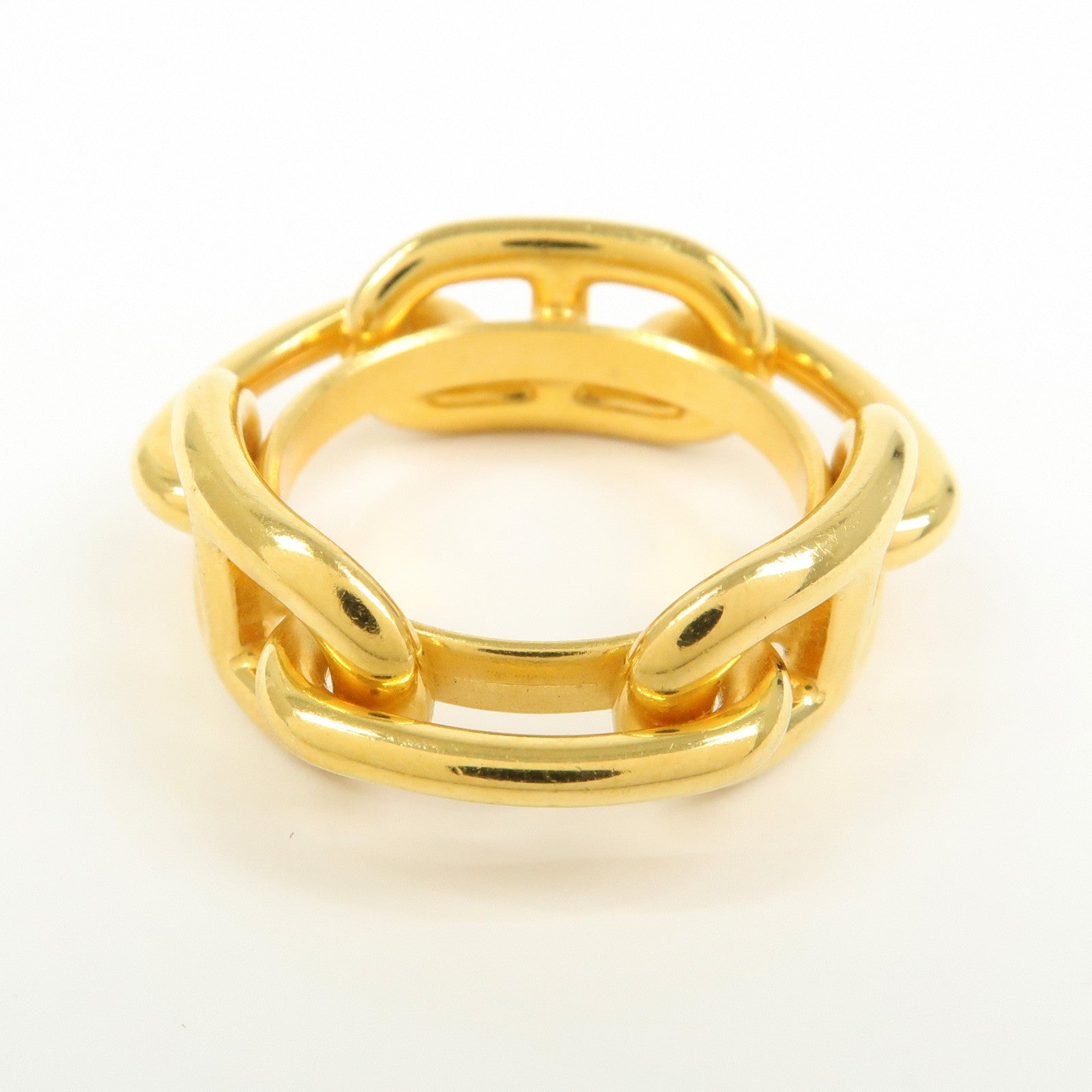 HERMES Chaine d’Ancre Metal Scarf Ring Gold
