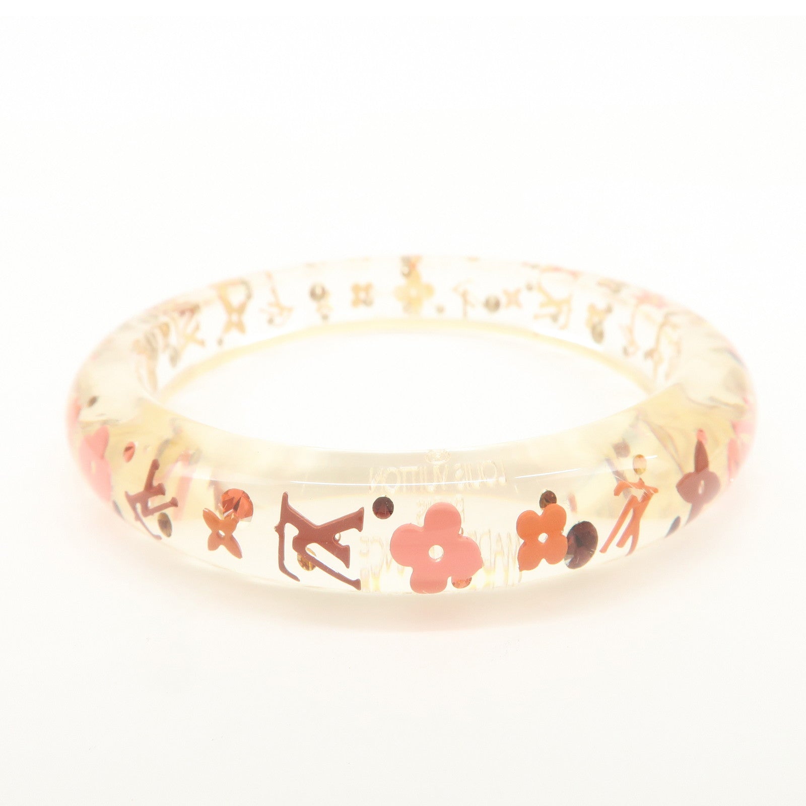 Louis Vuitton Monogram Bracelet Inclusion Bangle Clear Pink M66806