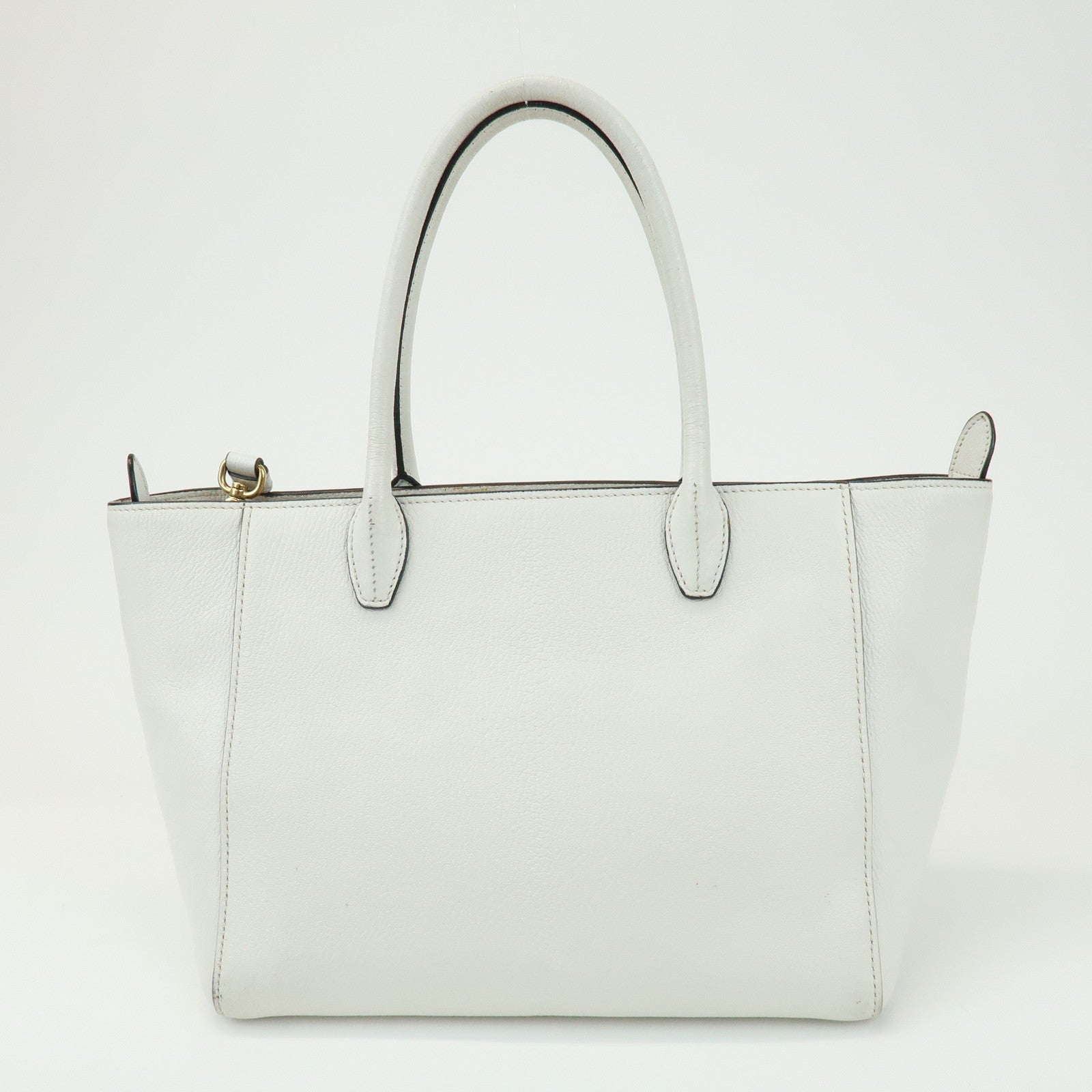 MIU MIU Madras Leather 2Way Bag Hand Bag Shoulder Bag White