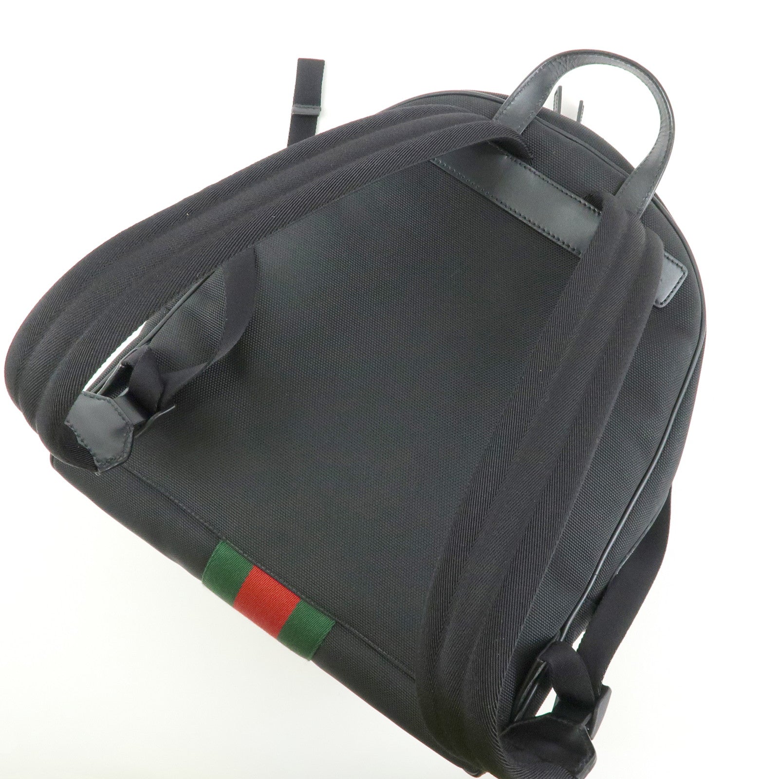 GUCCI Sherry Canvas Leather Backpack Rucksack Black 630917