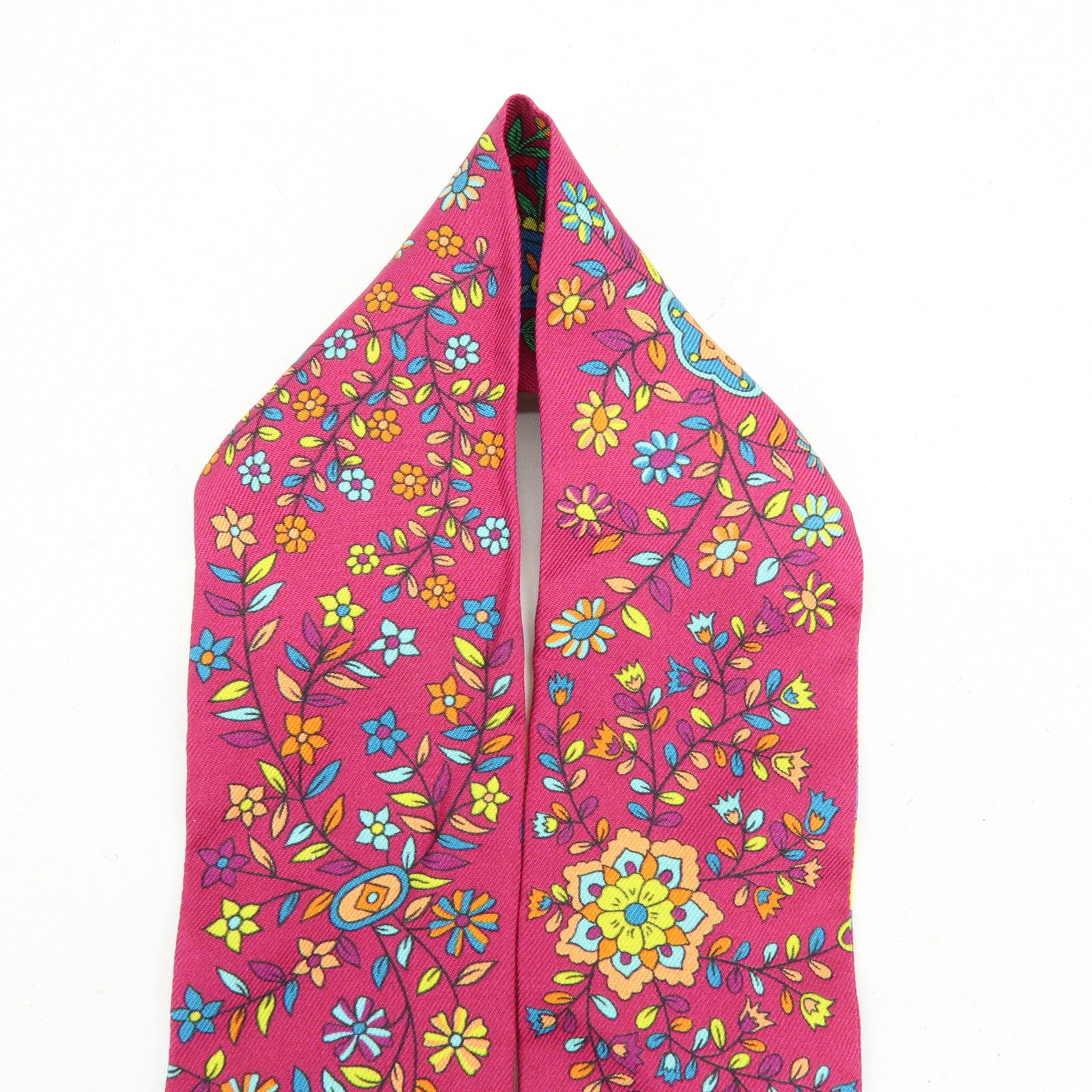 HERMES 100% Silk Twilly LARBRE DE VIE Flower Print Purple