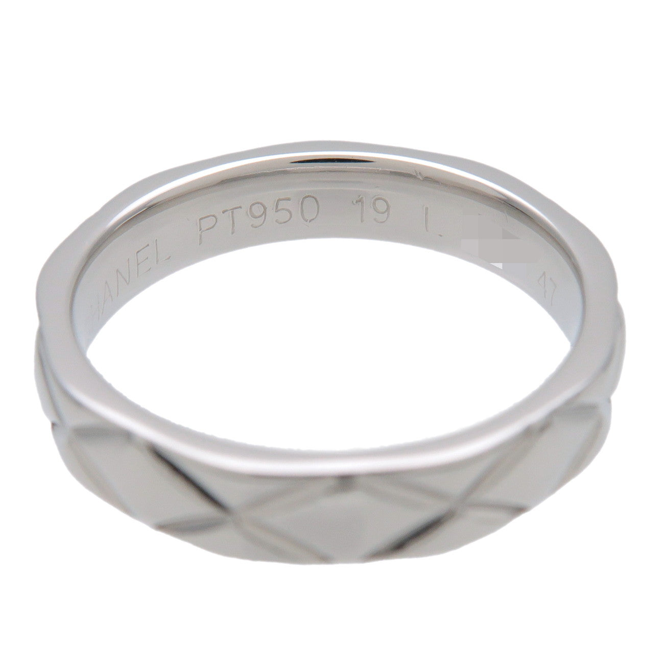 CHANEL Matelasse Ring PT950 Platinum US4 EU47 HK8 J2820