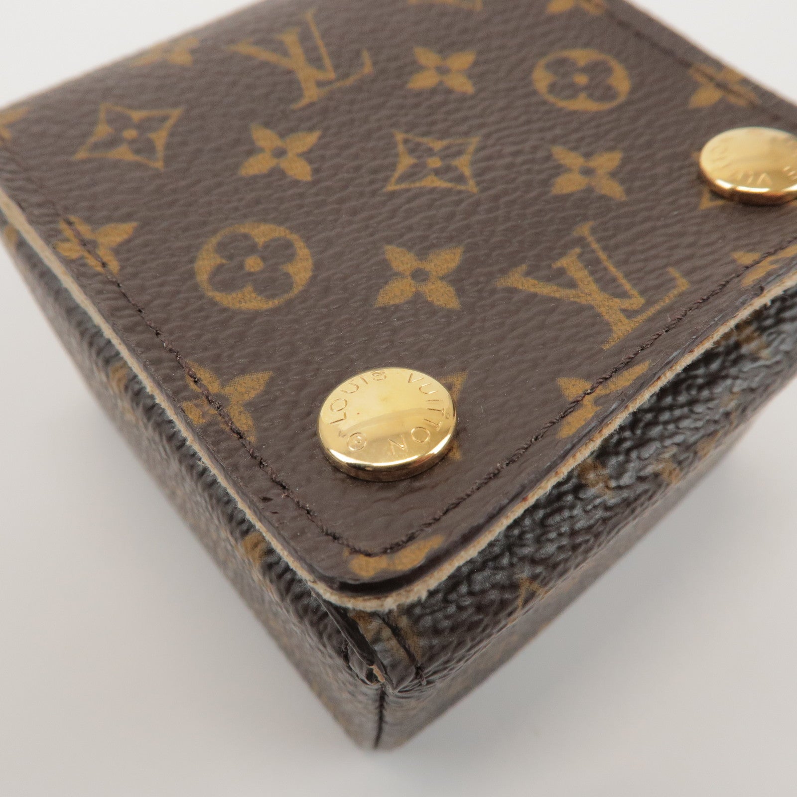 Louis Vuitton Monogram Set of 2 Ring Case Jewelry Case Brown