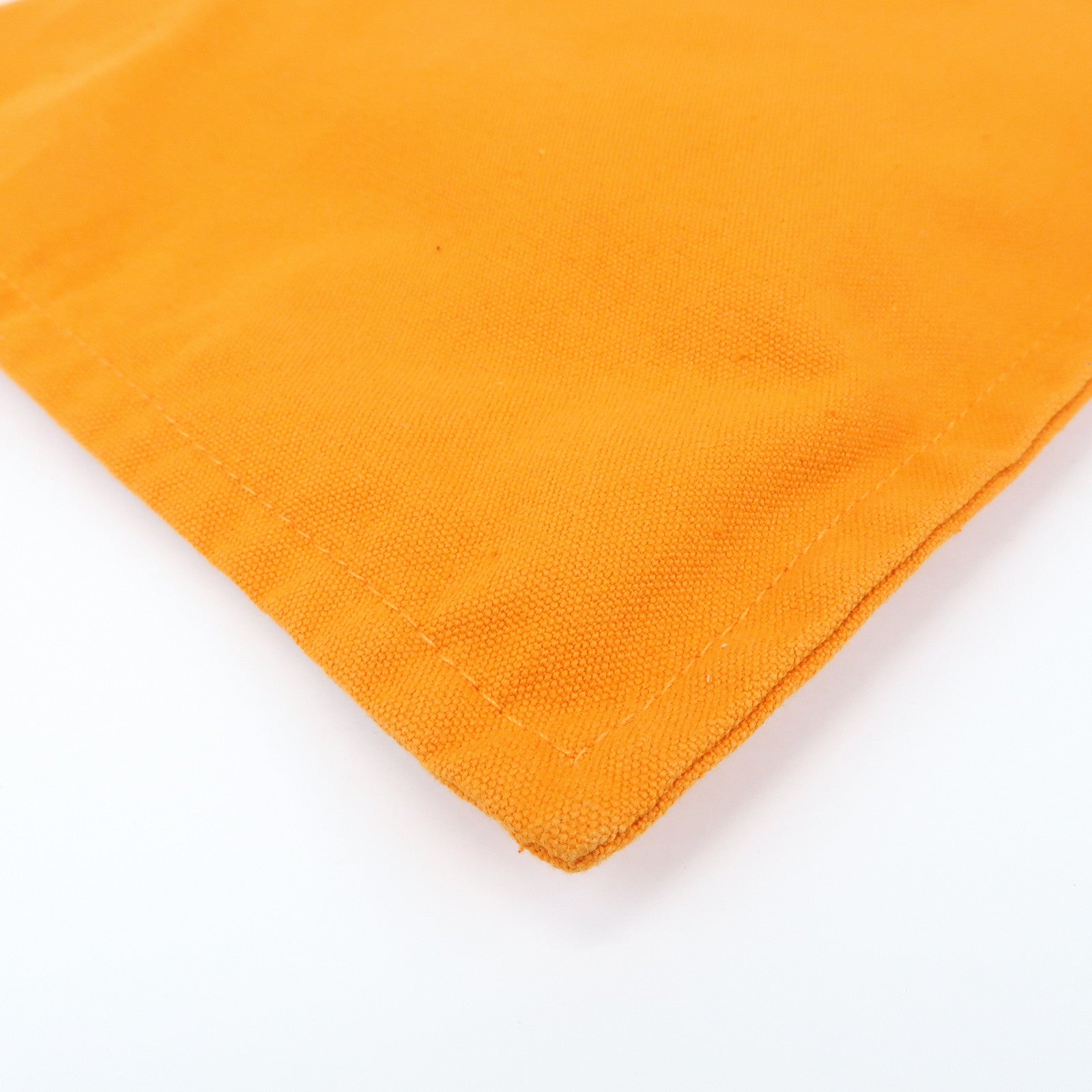HERMES Cotton Leather Bora Bora GM Flat Pouch Fluorescent Orange
