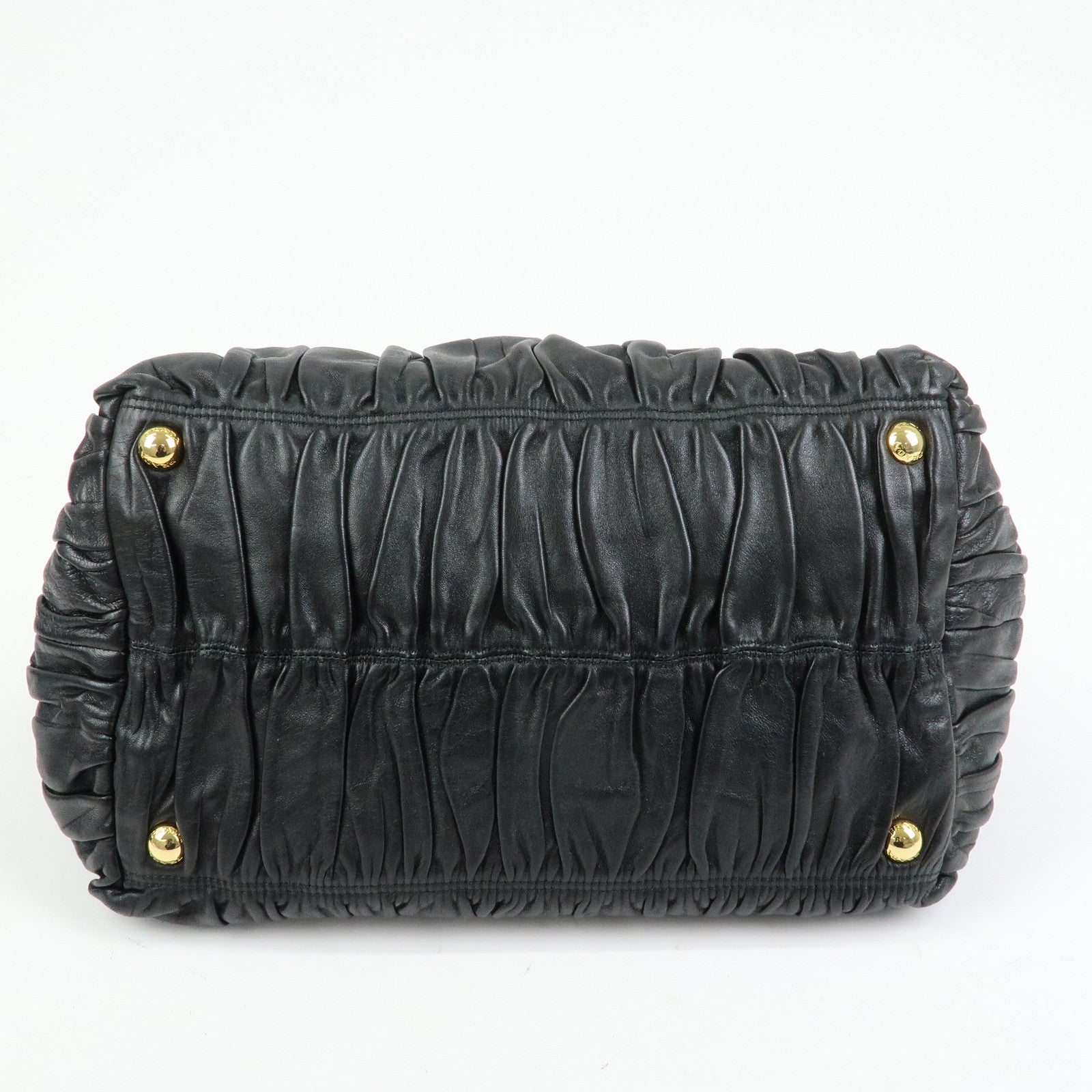 PRADA Ribbon Nappa Gaufure Leather 2Way Bag Black BN1932