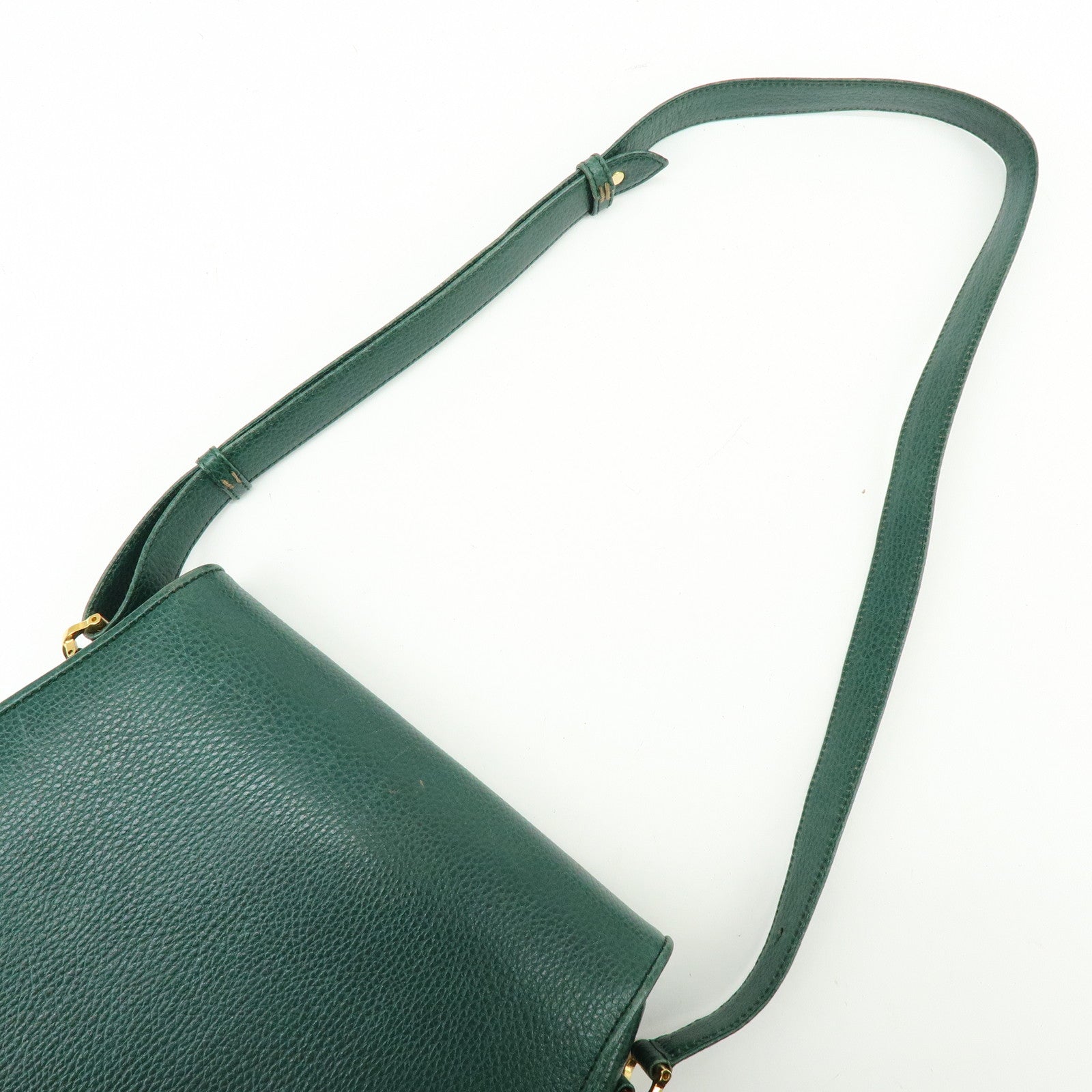 Cartier Must de Cartier Leather Flap Shoulder Bag Green