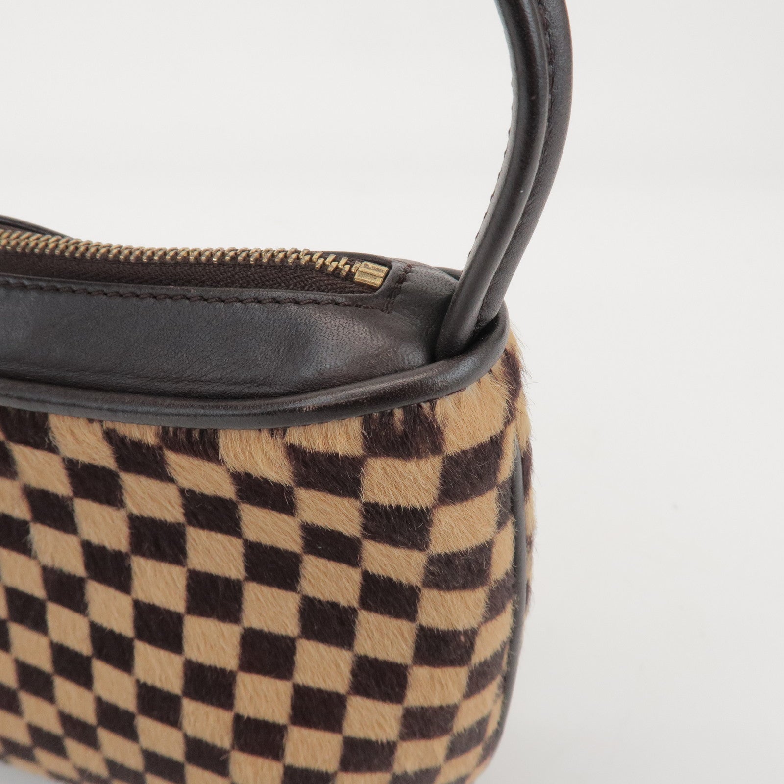 Louis Vuitton Damier Sauvage Tiger Hair Calf Hand Bag Brown M92132