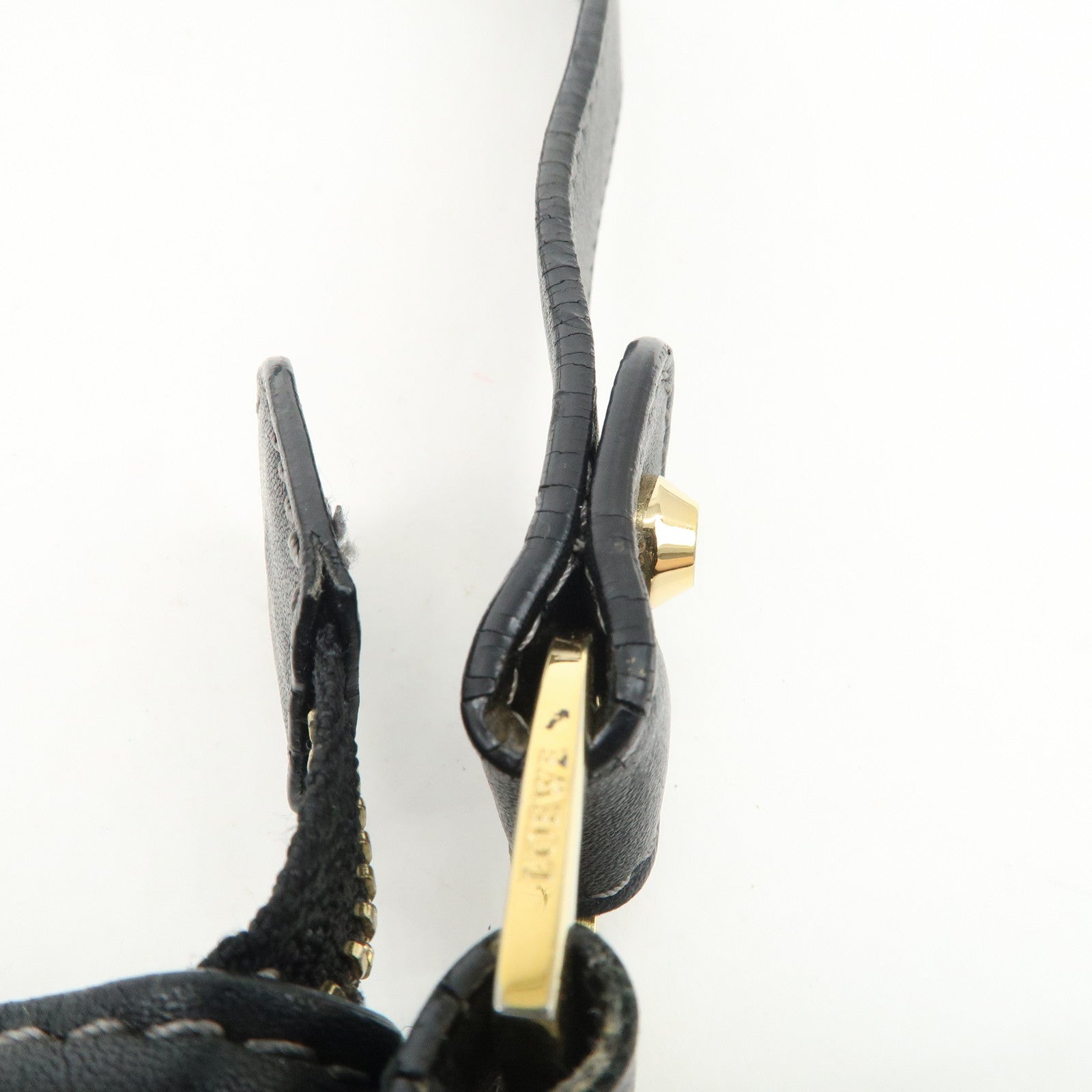 LOEWE 160th Anniversary Leather Shoulder Bag Hand Bag Black Gold