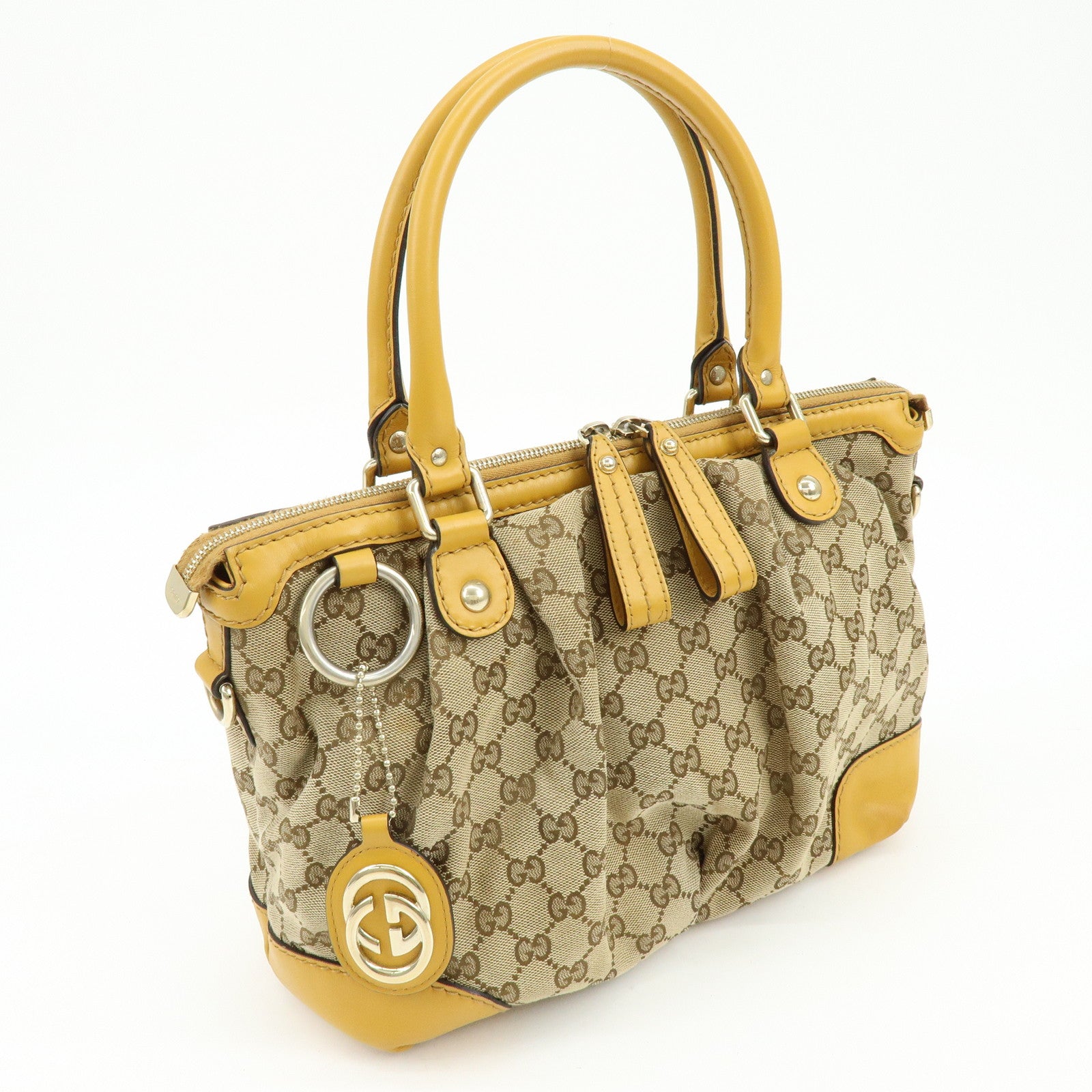 GUCCI Sukey Interlocking GG Canvas Leather 2Way Shoulder Bag 247902