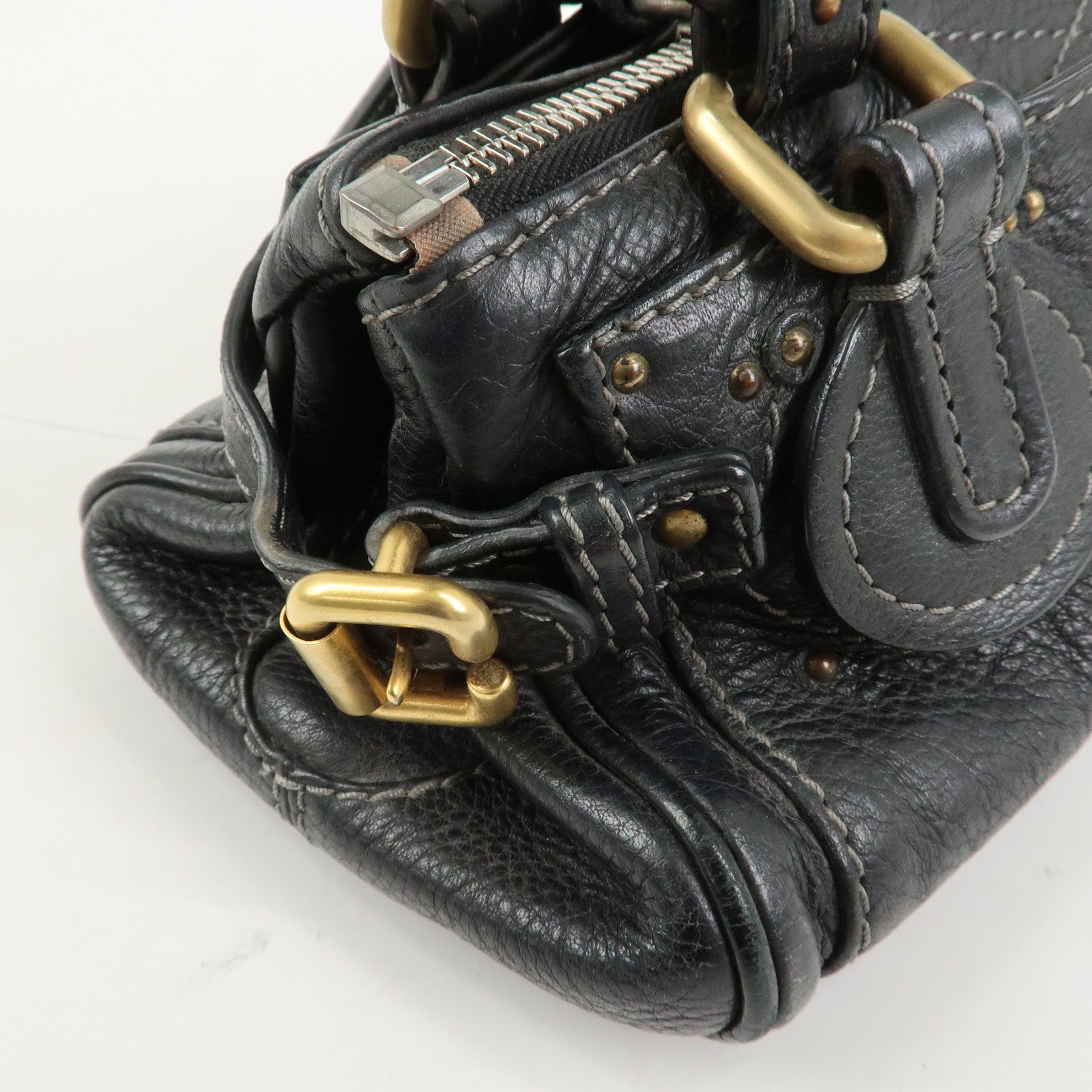 Chloe Paddington Leather Hand Bag Shoulder Bag Black