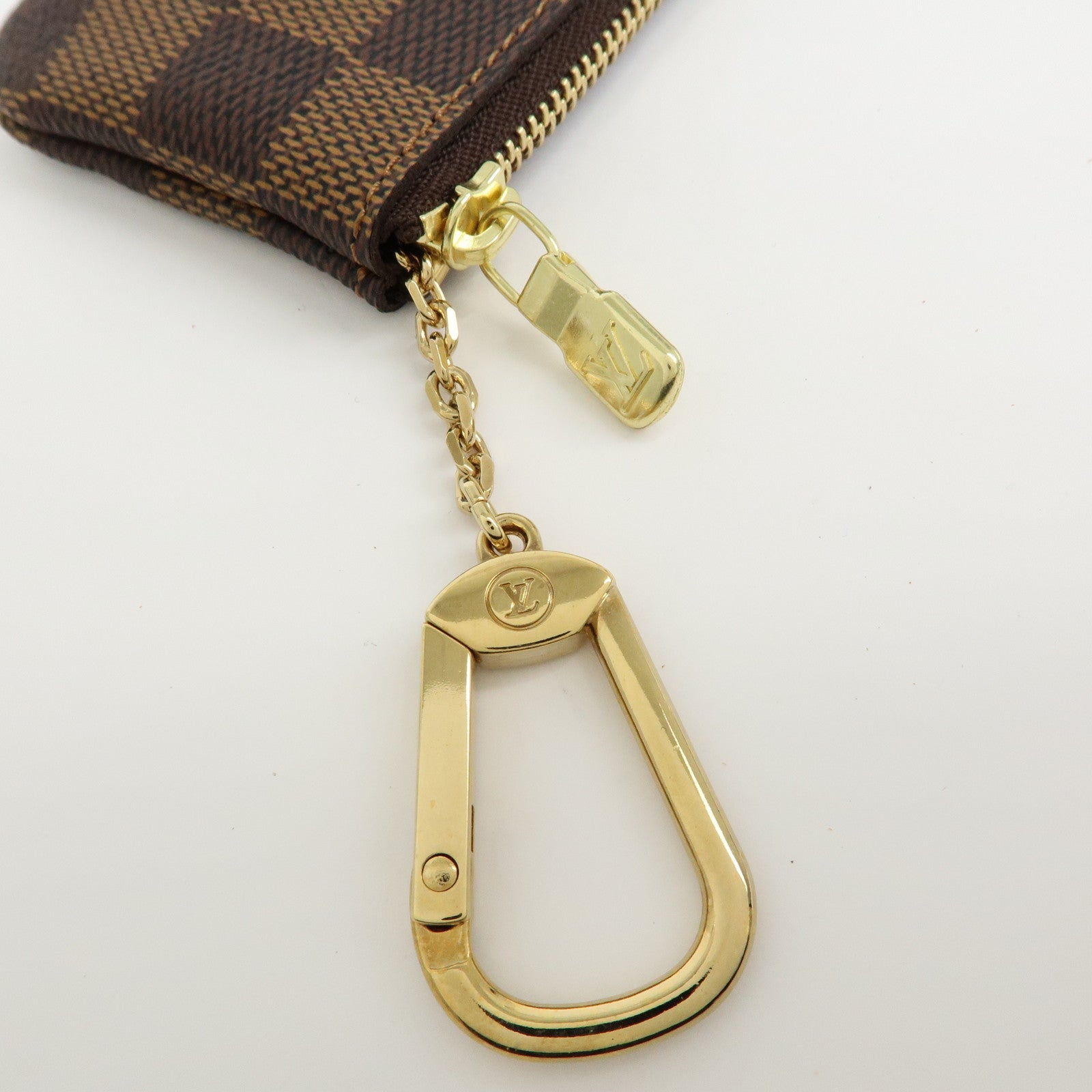 Louis Vuitton Damier Canvas Pochette Cles Coin Case Brown N62658