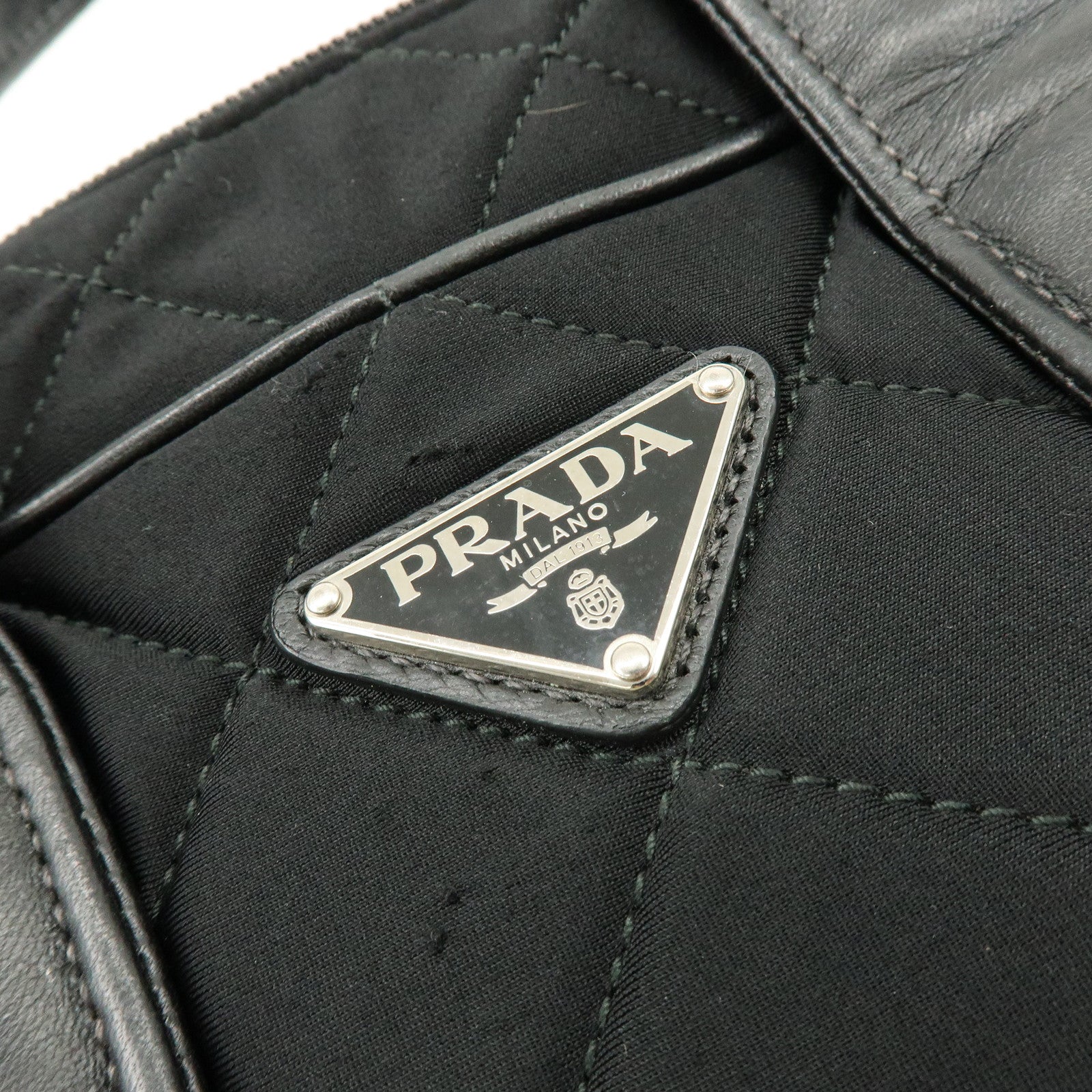 PRADA Tessuto Nylon Leather 2Way Bag Hand Bag Shoulder Bag Black