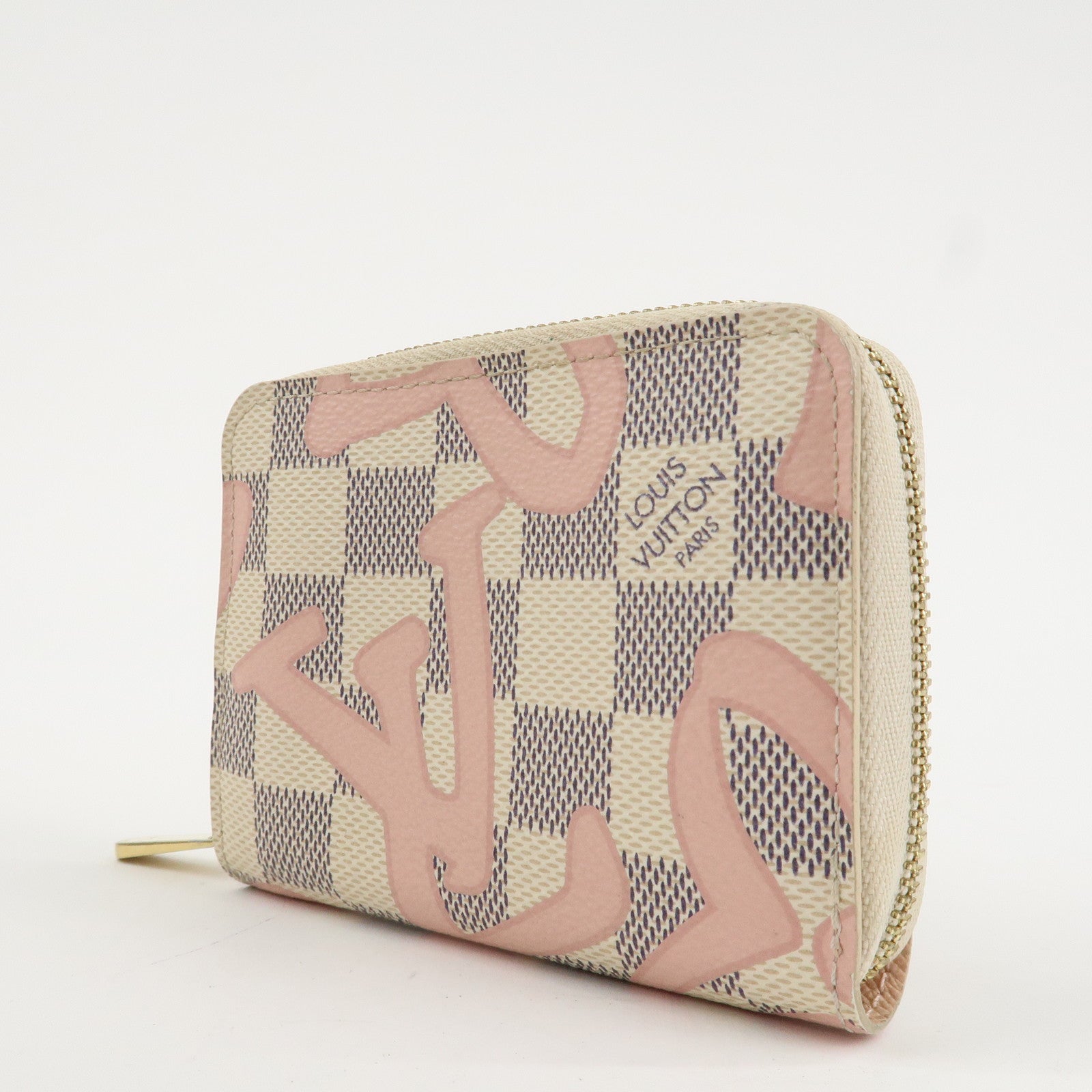 Louis Vuitton Damier Azur Tahiti Zippy Coin Purse Wallet N60098 Used