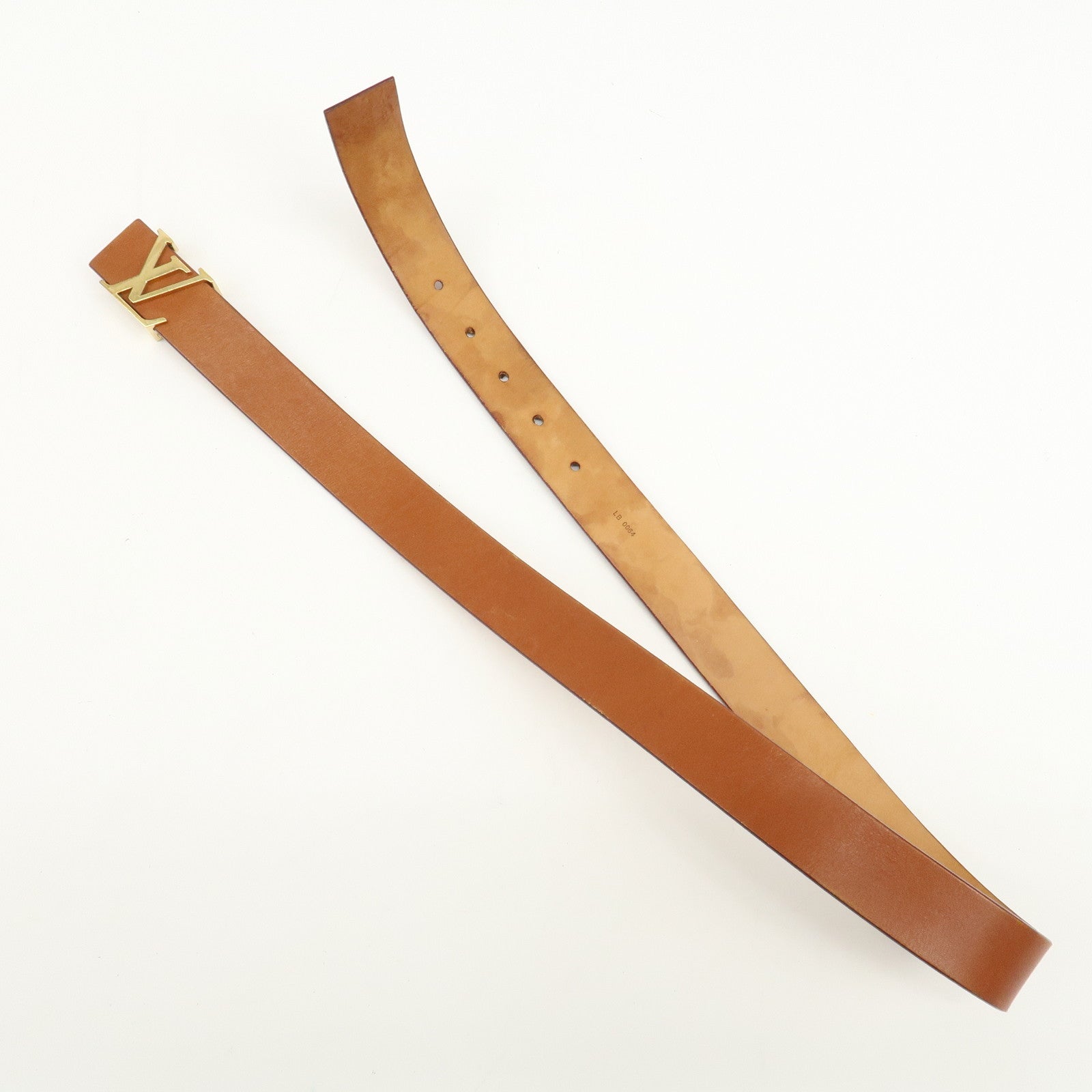 Louis Vuitton Leather Ceinture LV Initial Belt 80/32 Caramel M6901