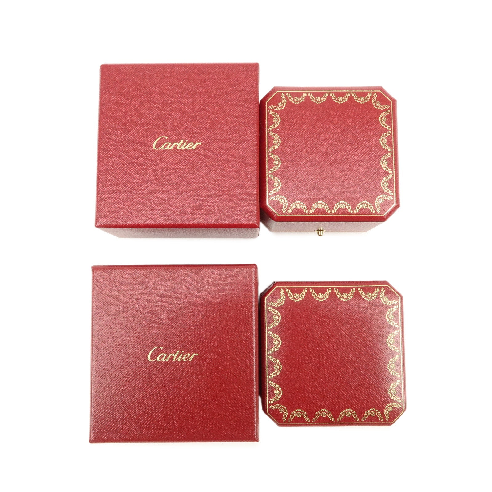 Cartier Set of 2 Jewelry Box Ring Box Display Box Red