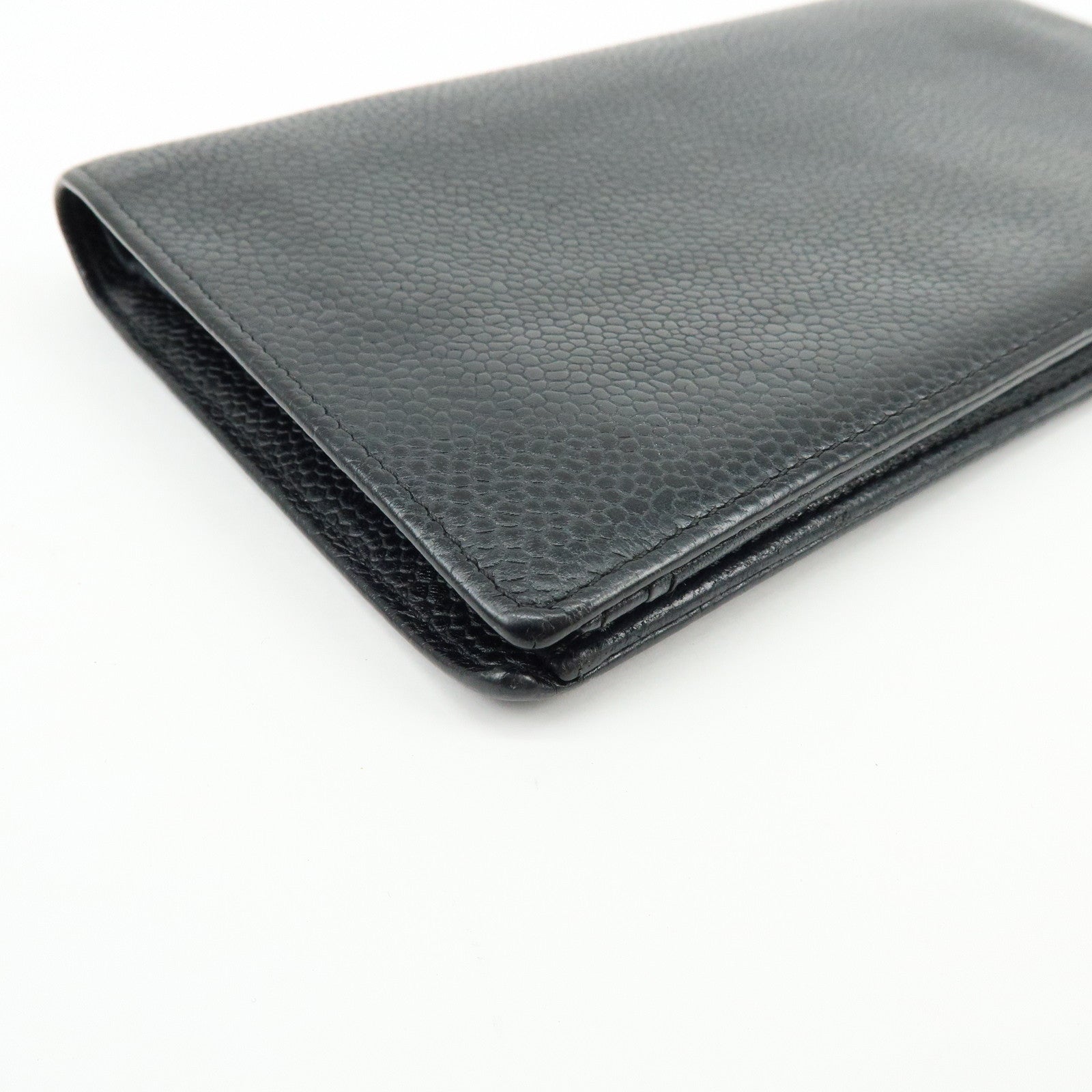 Chanel COCO Mark Caviarskin Long Flap Wallet Black