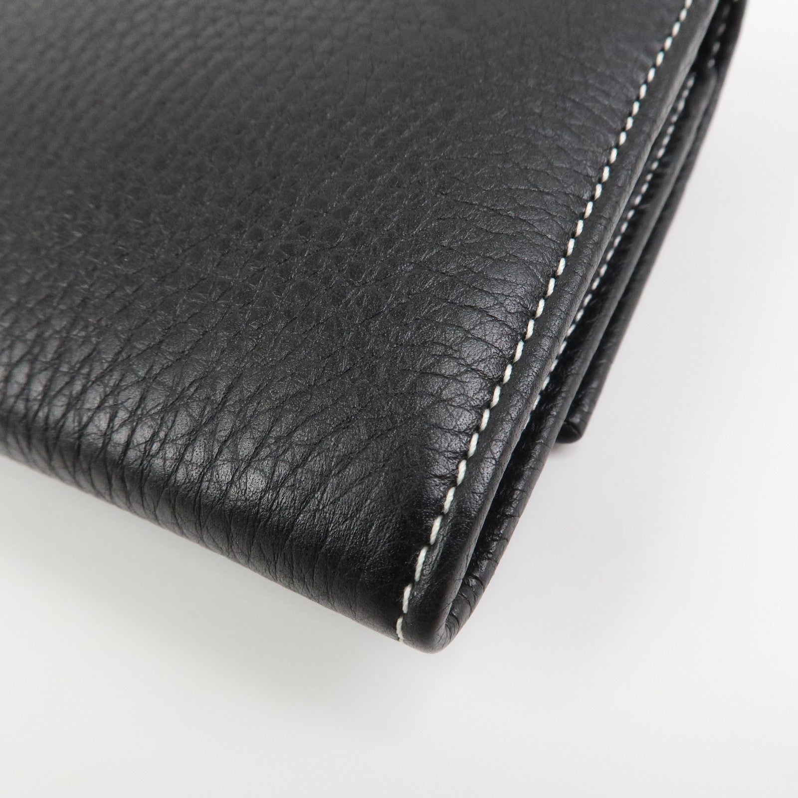 Tiffany & Co Leather Chain Long Wallet Shoulder Bag Black