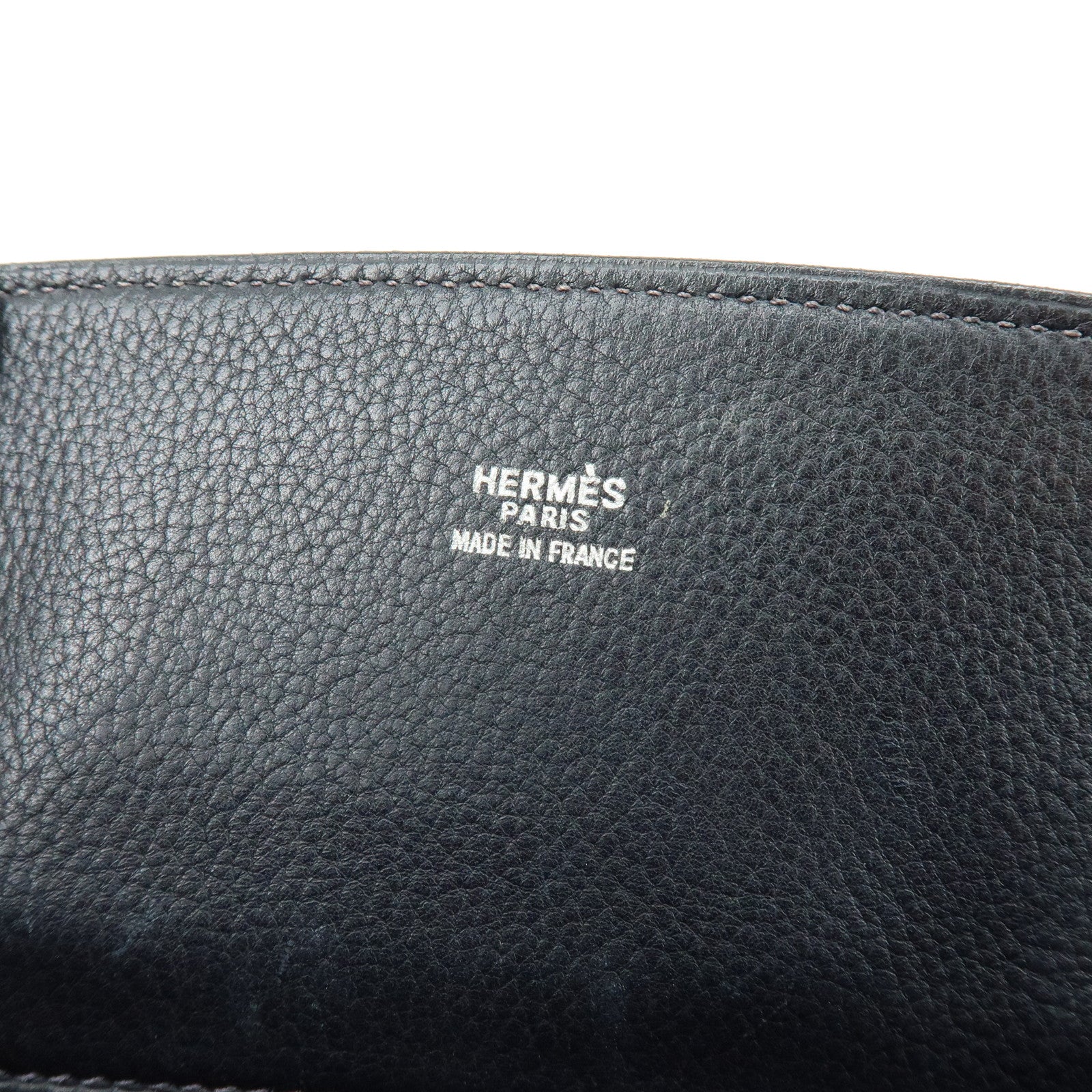 HERMES La Togo Leather Tote Bag Shoulder Bag Hand Bag Black