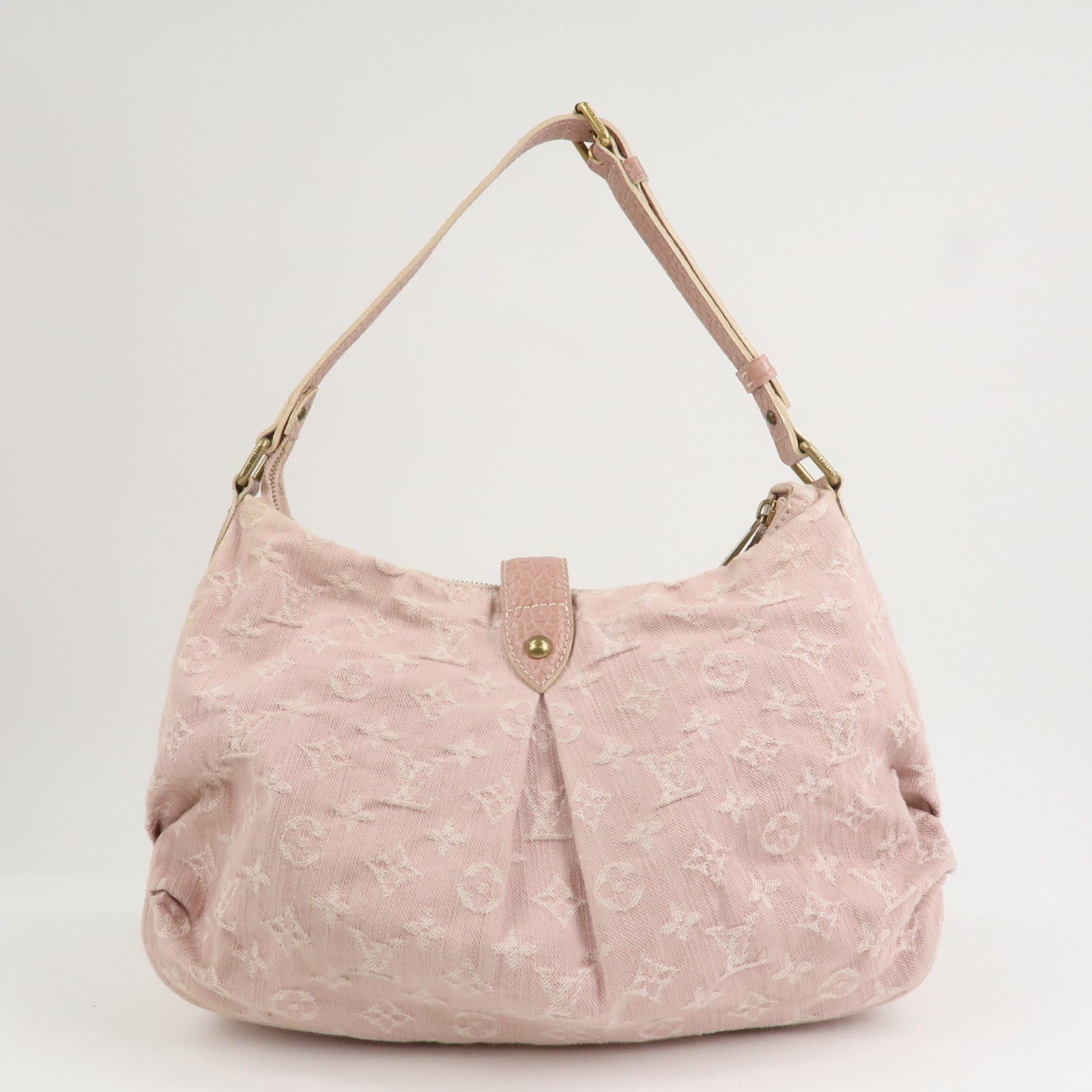 Louis Vuitton Monogram Denim Slightly Shoulder Bag Pink M95833