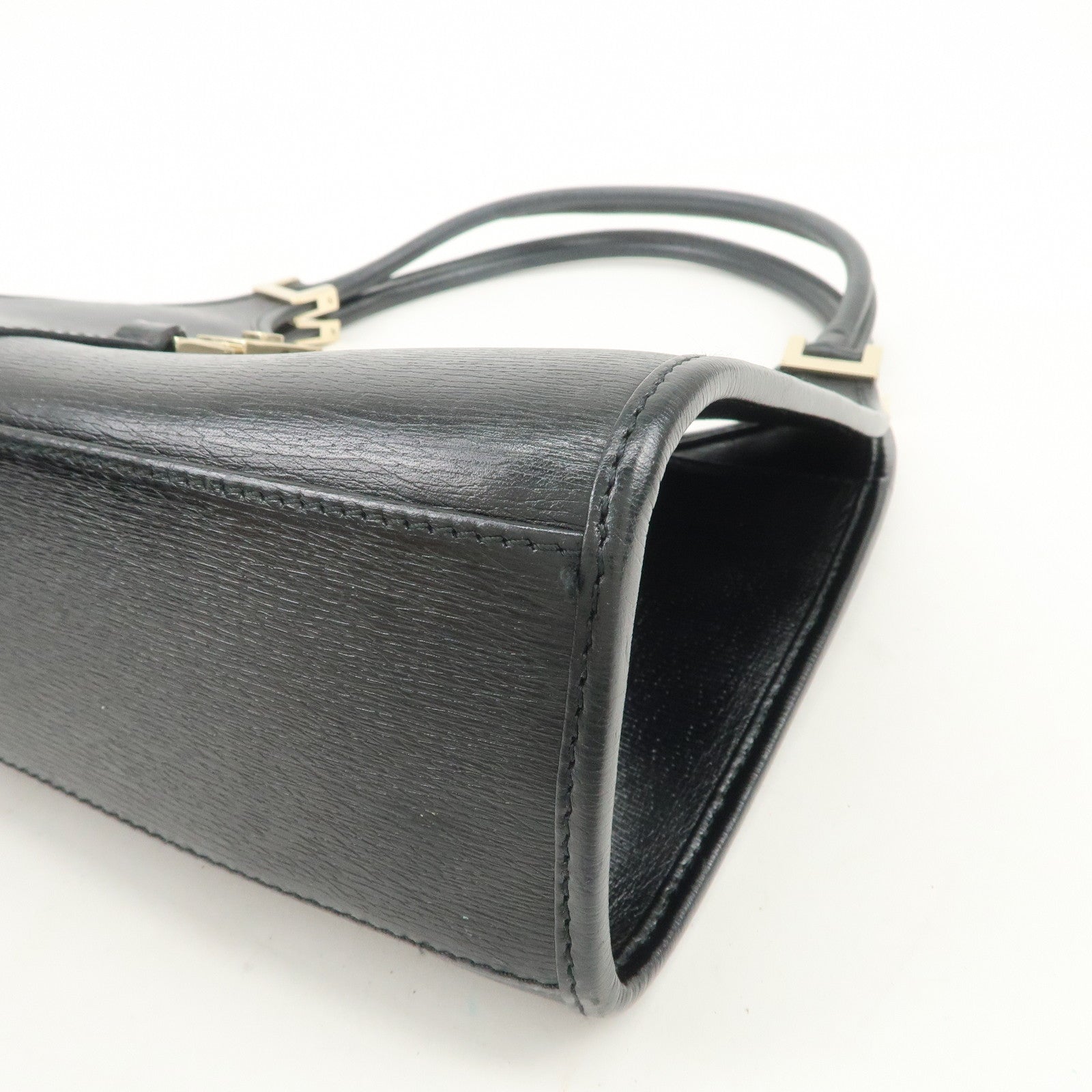 GUCCI Jackie Leather Hand Bag Black 01721