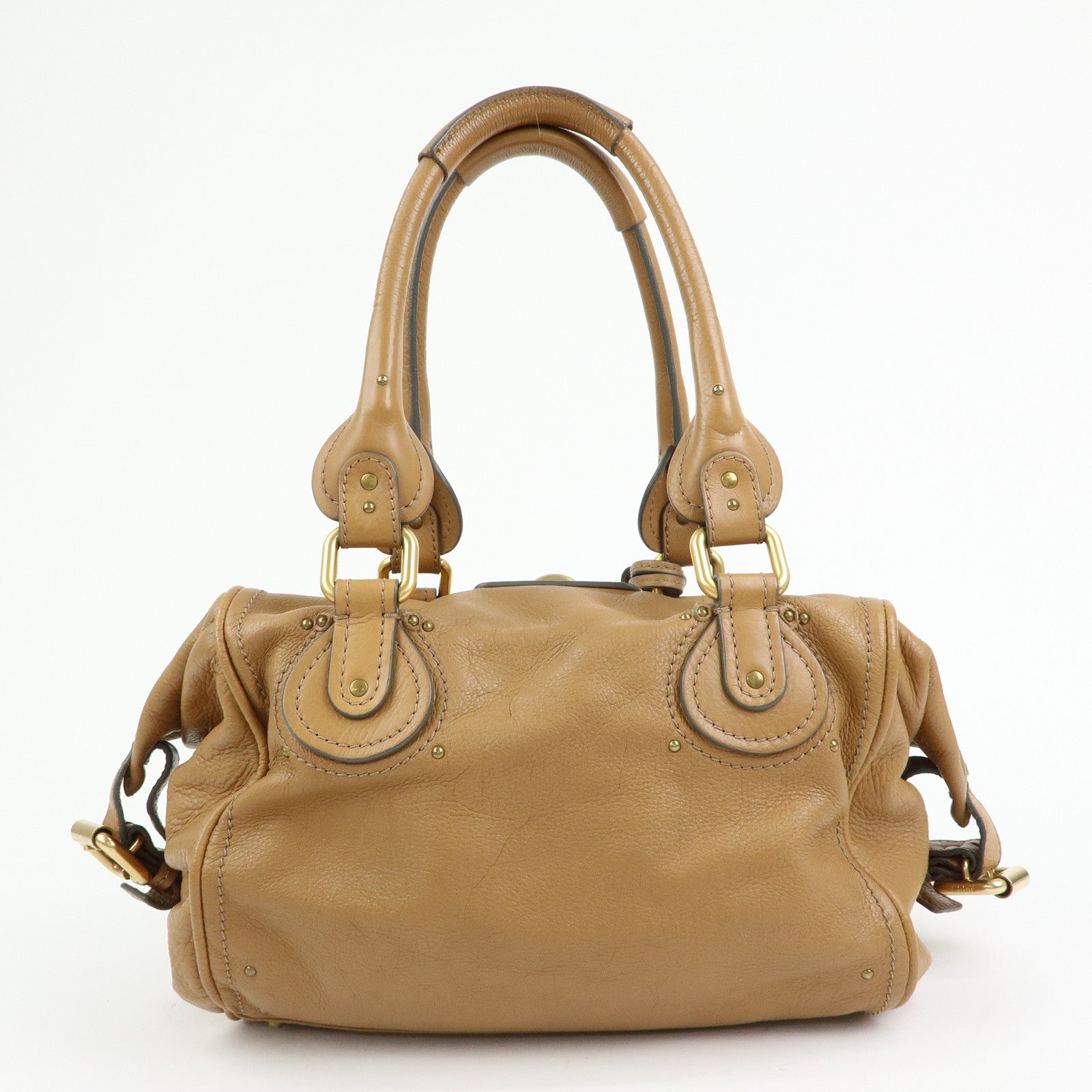 Chloe Paddington Leather Shoulder Bag Boston Bag Brown