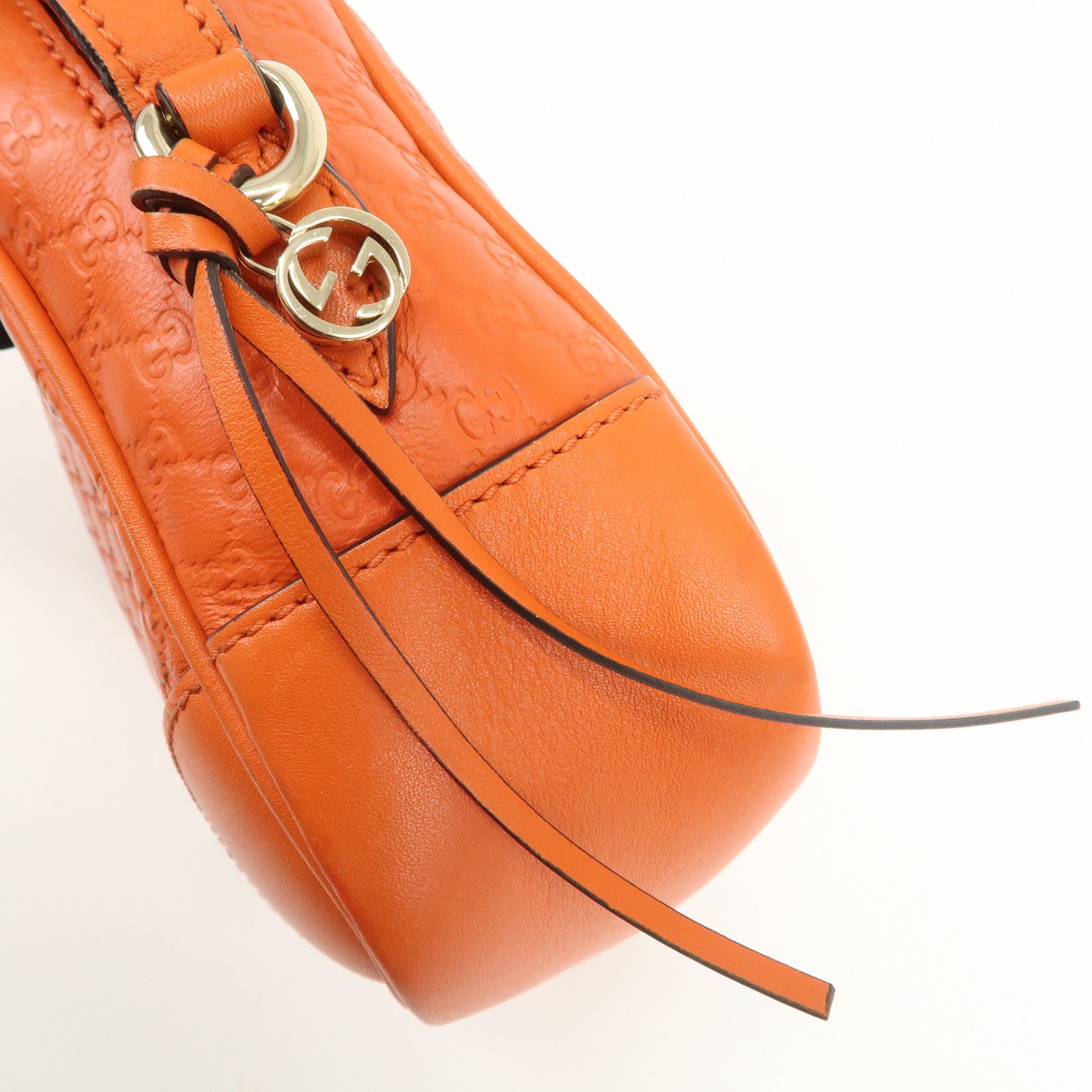 GUCCI Micro Guccissima Leather Shoulder Bag Orange 449413
