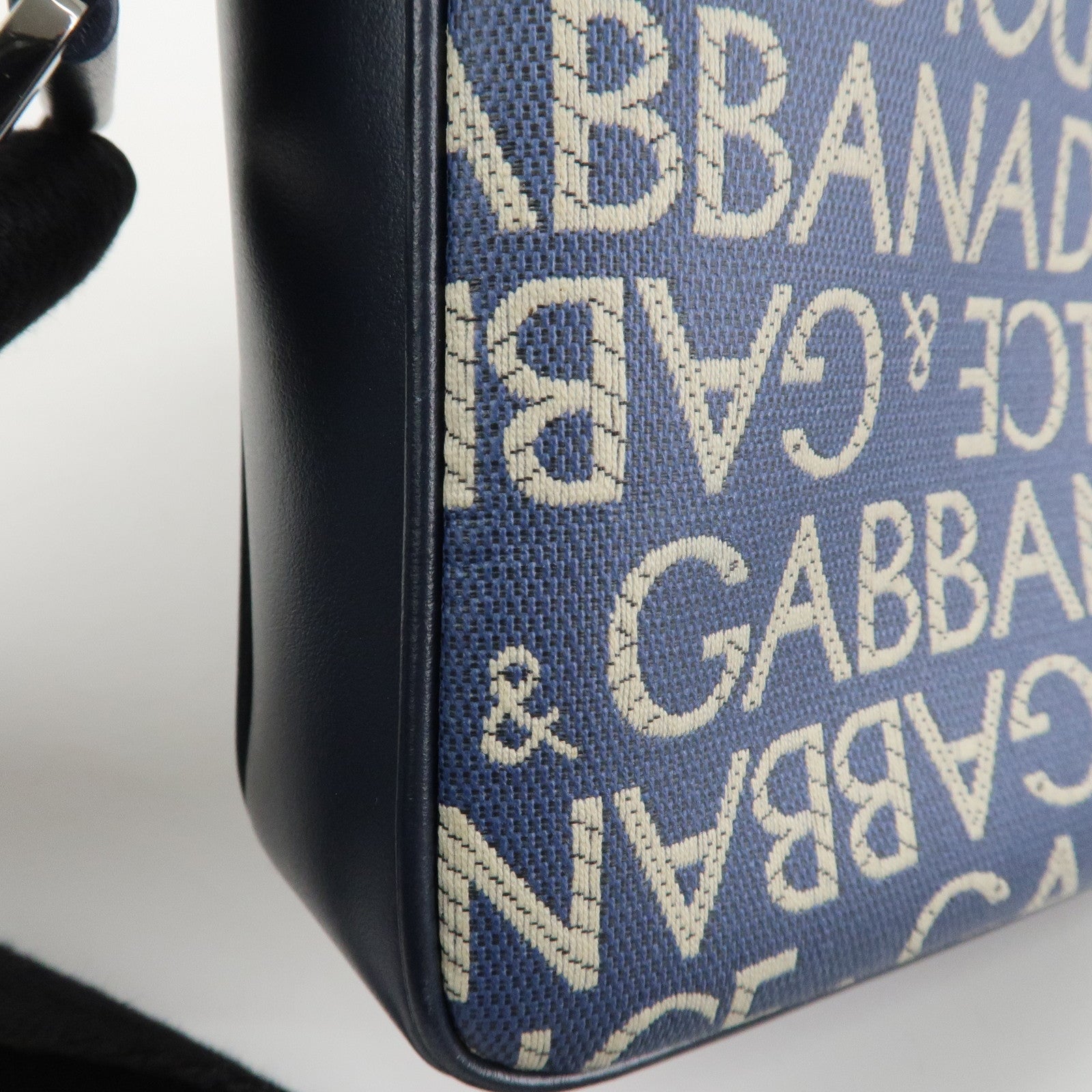 Dolce&Gabbana Canvas PVC Leather Shoulder Bag Navy