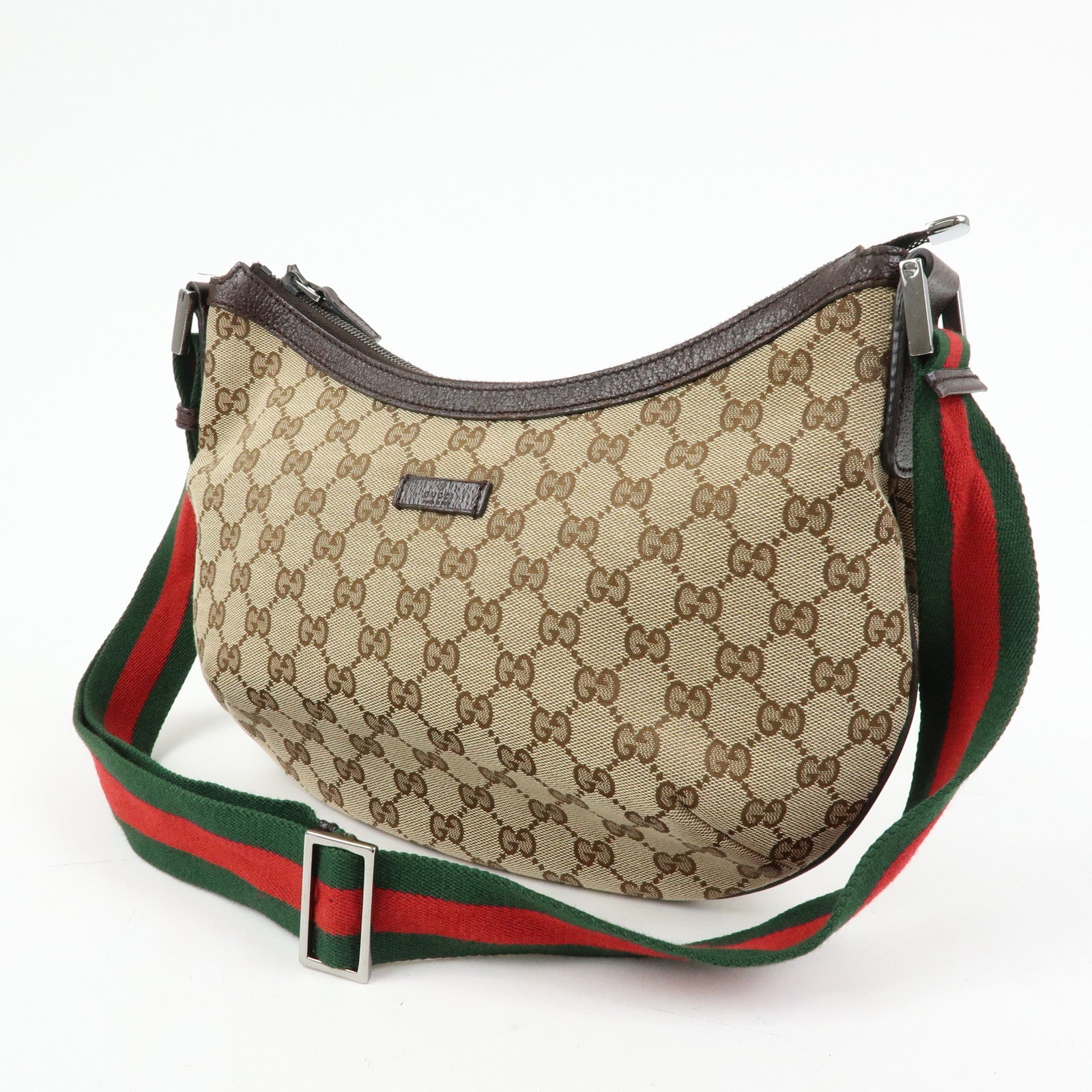 GUCCI Sherry GG Canvas Shoulder Crossbody Bag Beige Brown 181092