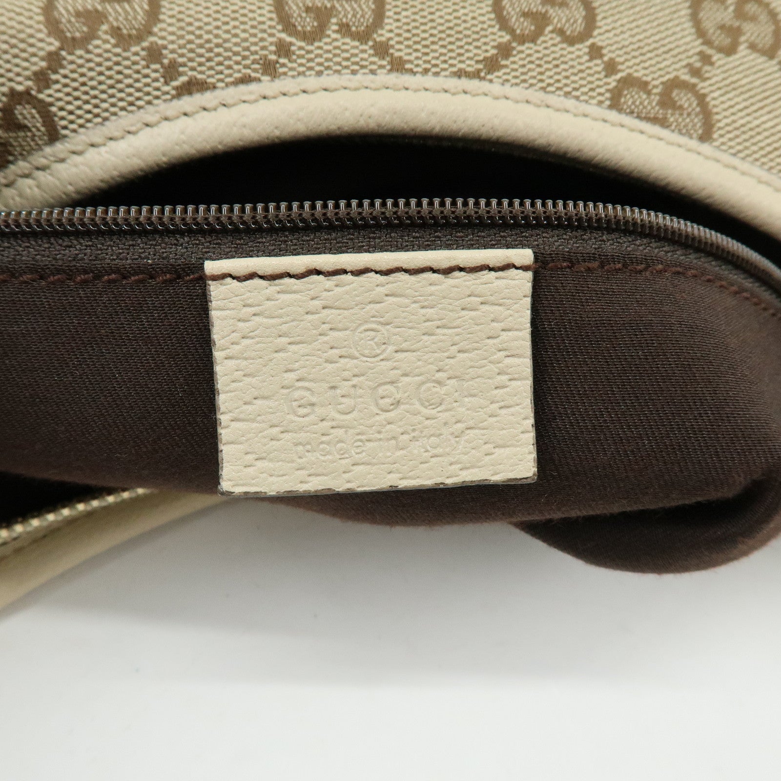 GUCCI Abbey GG Canvas Leather Shoulder Bag Hand Bag Beige 130737