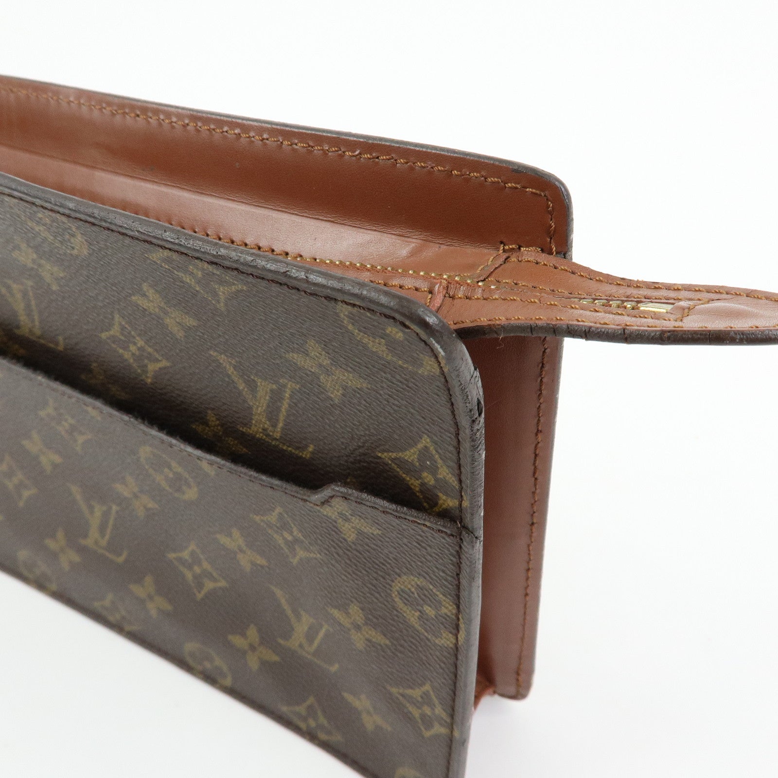 Louis Vuitton Monogram Pochette Homme Clutch Bag Brown M51795