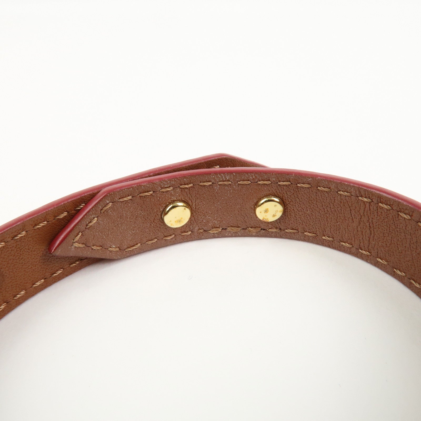 Louis Vuitton Iconic Leather Metal Bracelet Rouge Red M8106