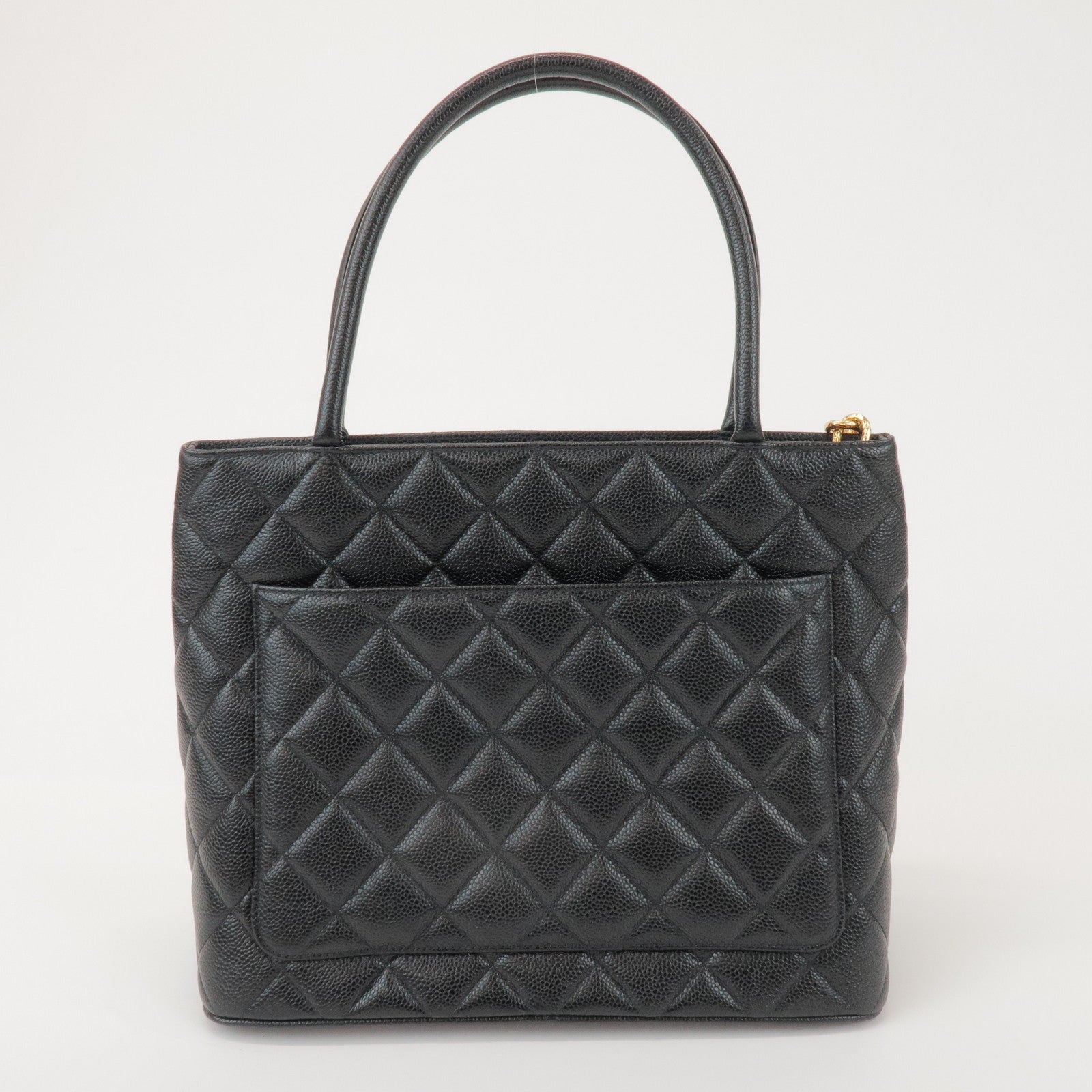 CHANEL Matelasse COCO Mark Caviarskin Medallion Tote Bag A01804