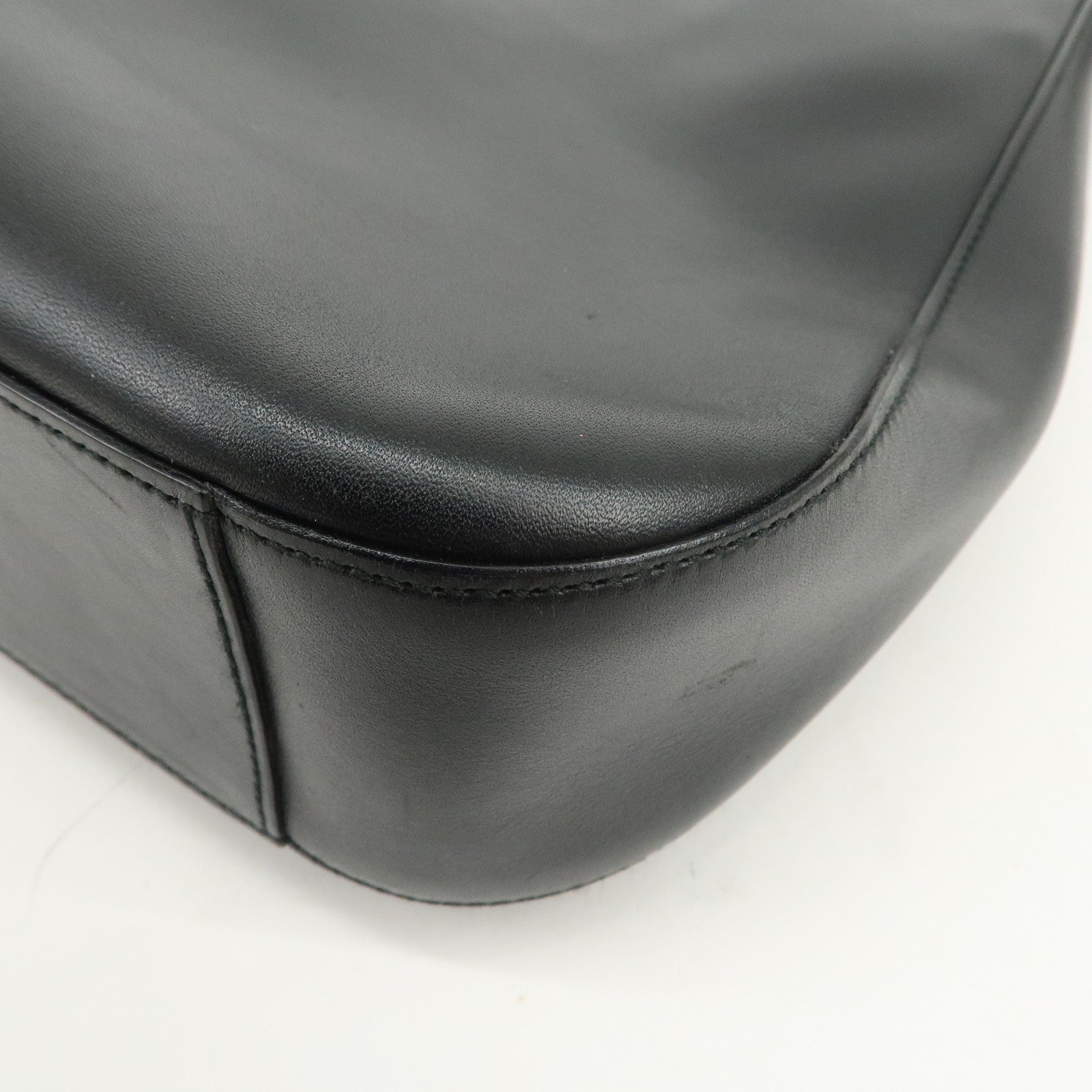 PRADA Logo Leather Shoulder Bag Crossbody Bag Black