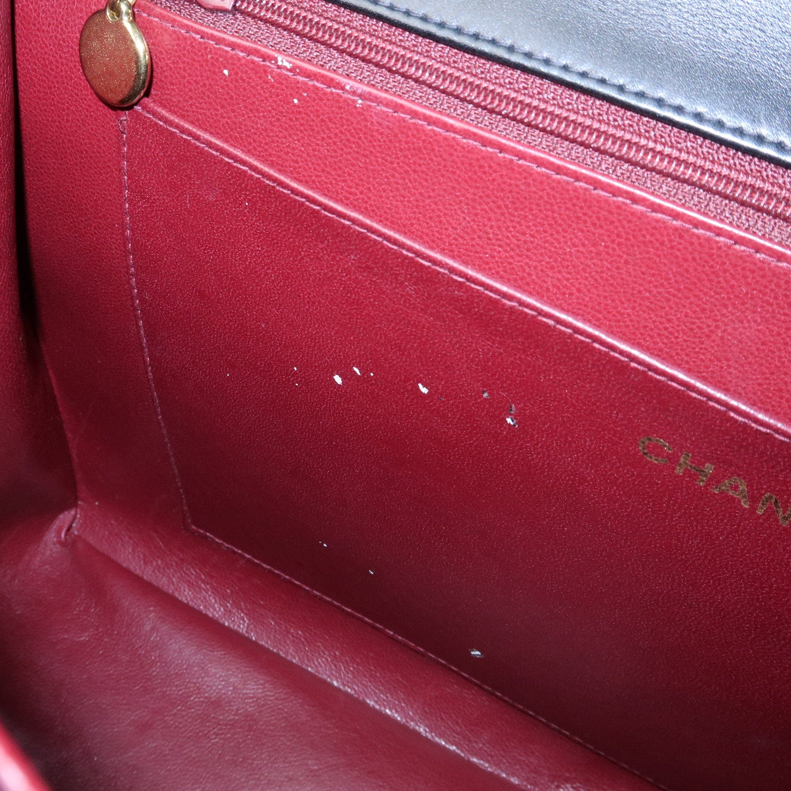 CHANEL Jumbo Matelasse 34 Lamb Skin Chain Shoulder Bag Black A01094