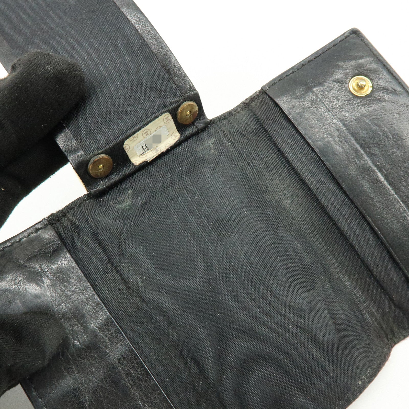 CHANEL COCO Mark Caviarskin 6Rings Key Case Key Holder Black A13502