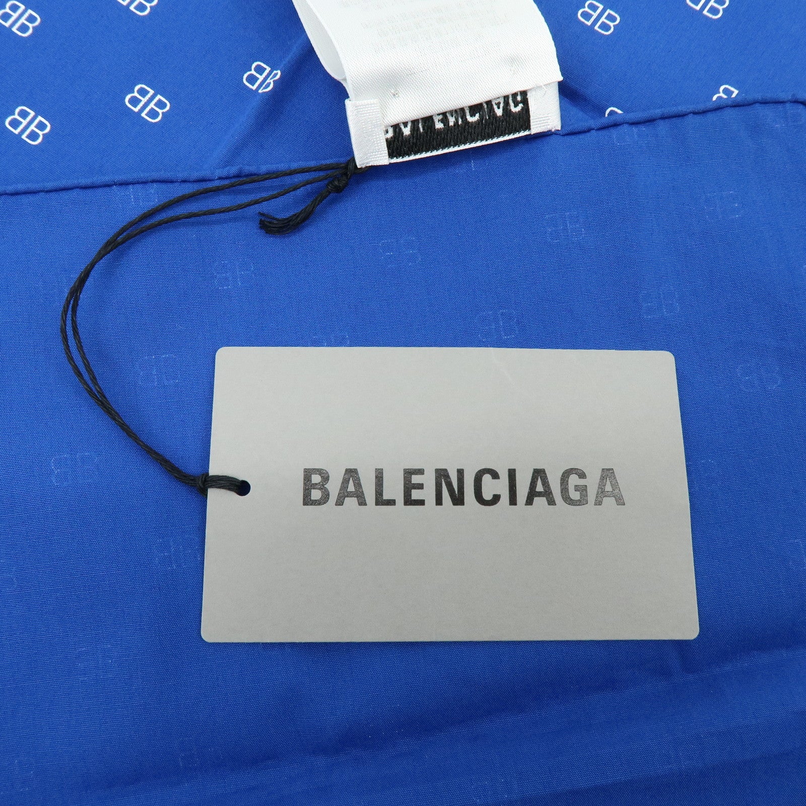 BALENCIAGA BB Logo Cotton 100% Scarf Tokyo Limited Blue