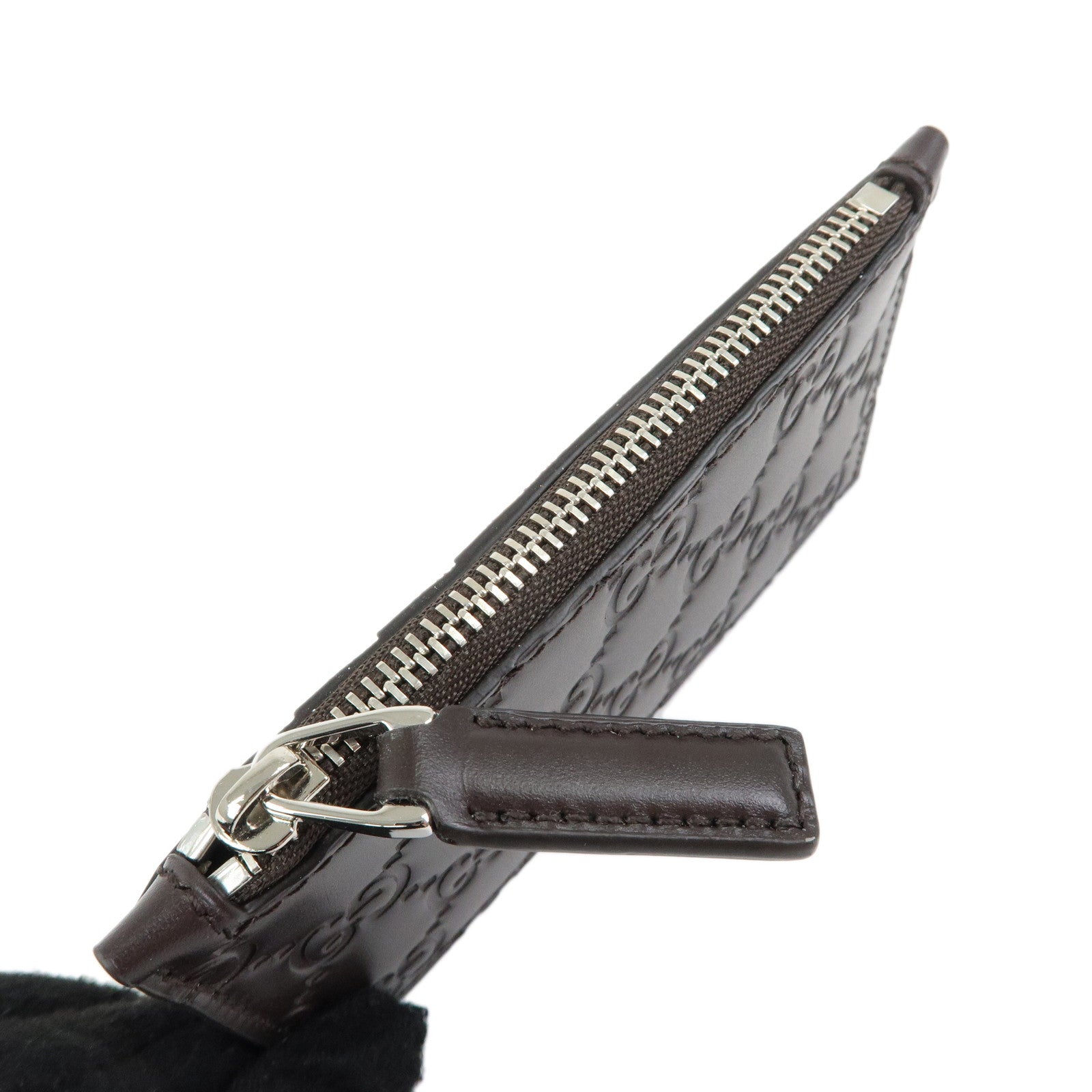 GUCCI Guccissima Leather Flagment Case Coin Card Case Brown 779876