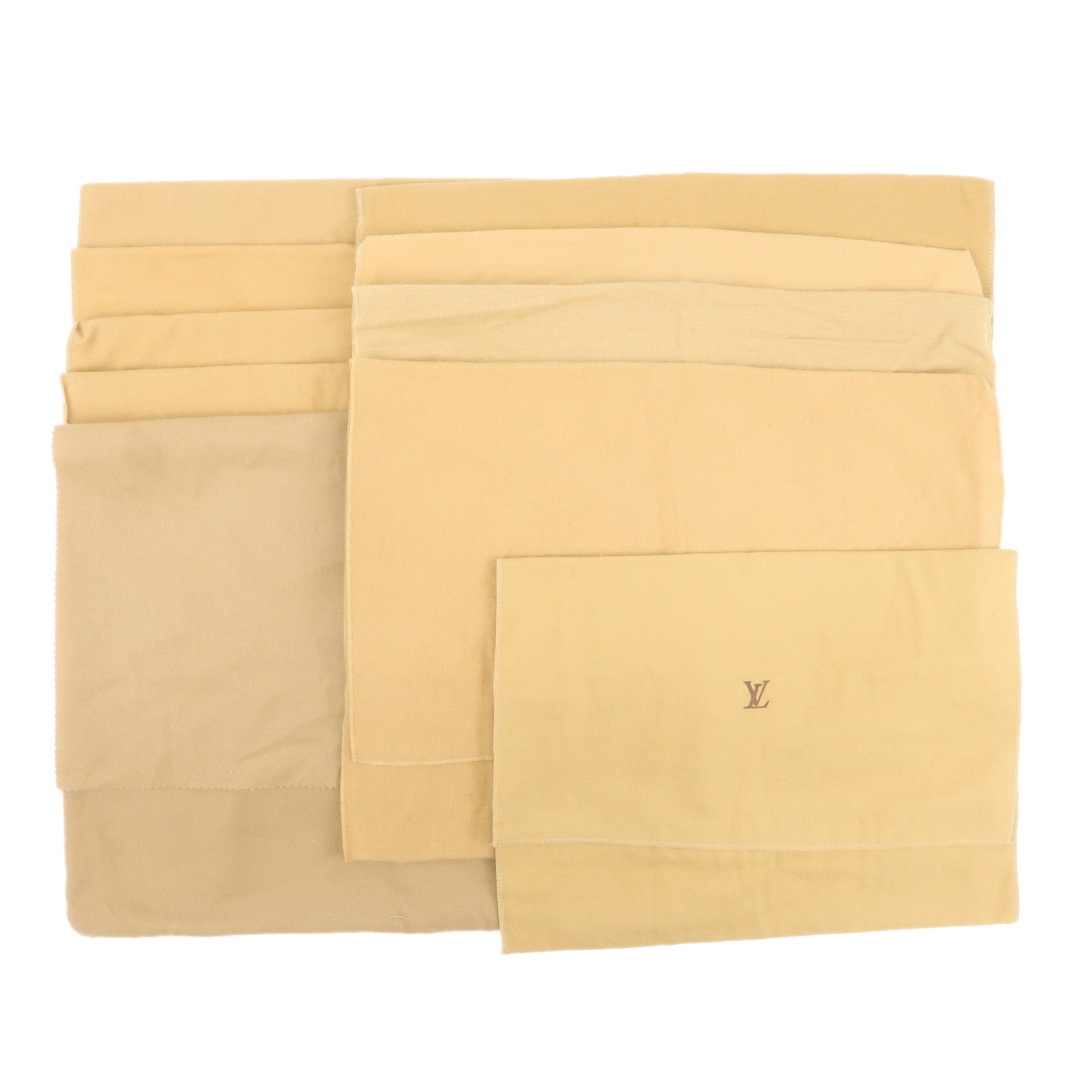 Louis Vuitton Set of 10 Dust Bag Storage Bag Flap Style Beige