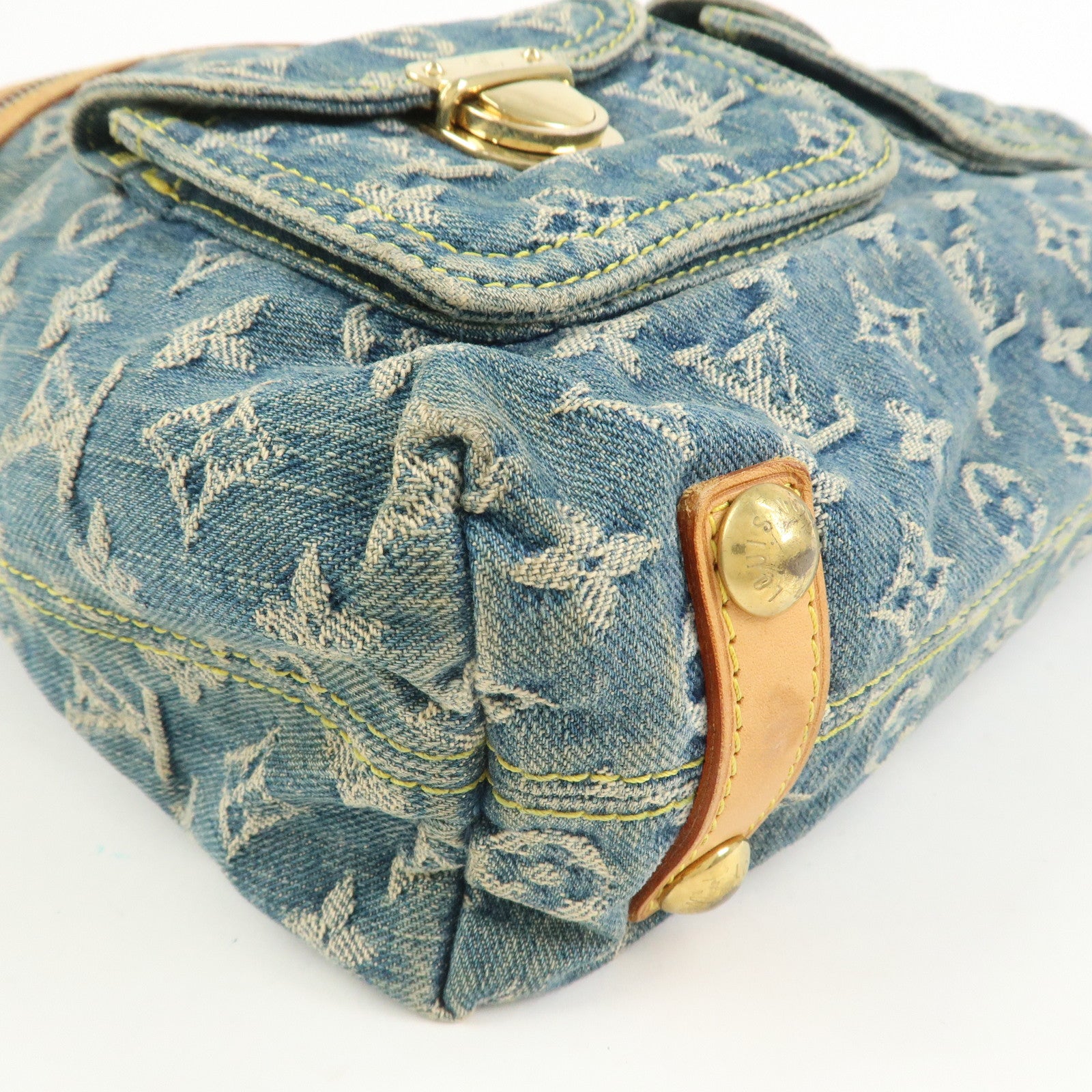 Louis Vuitton Monogram Denim Baggy GM Shoulder Bag Blue M95048