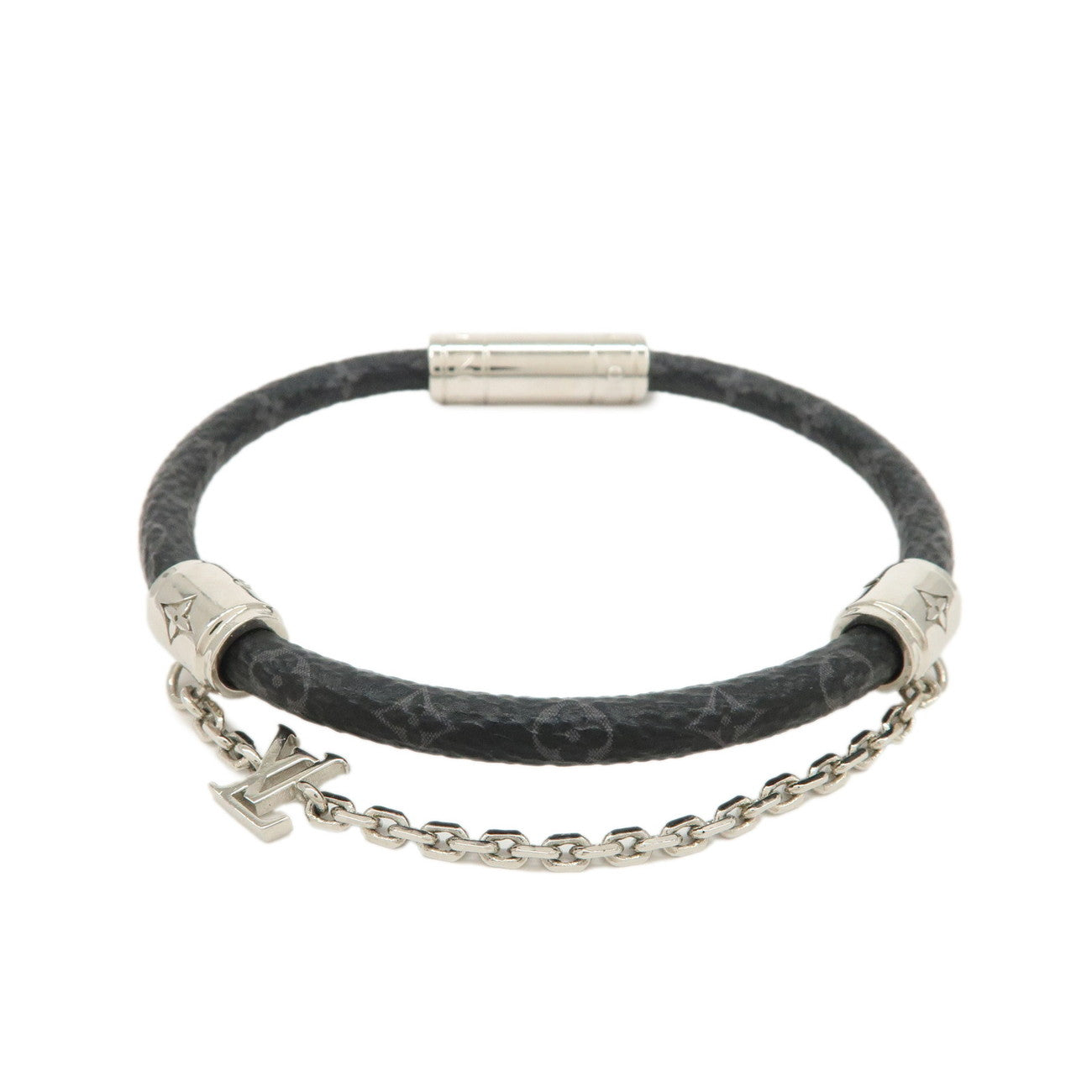 Louis Vuitton Monogram Eclipse Canvas Bracelet Chain It Gris M8573D