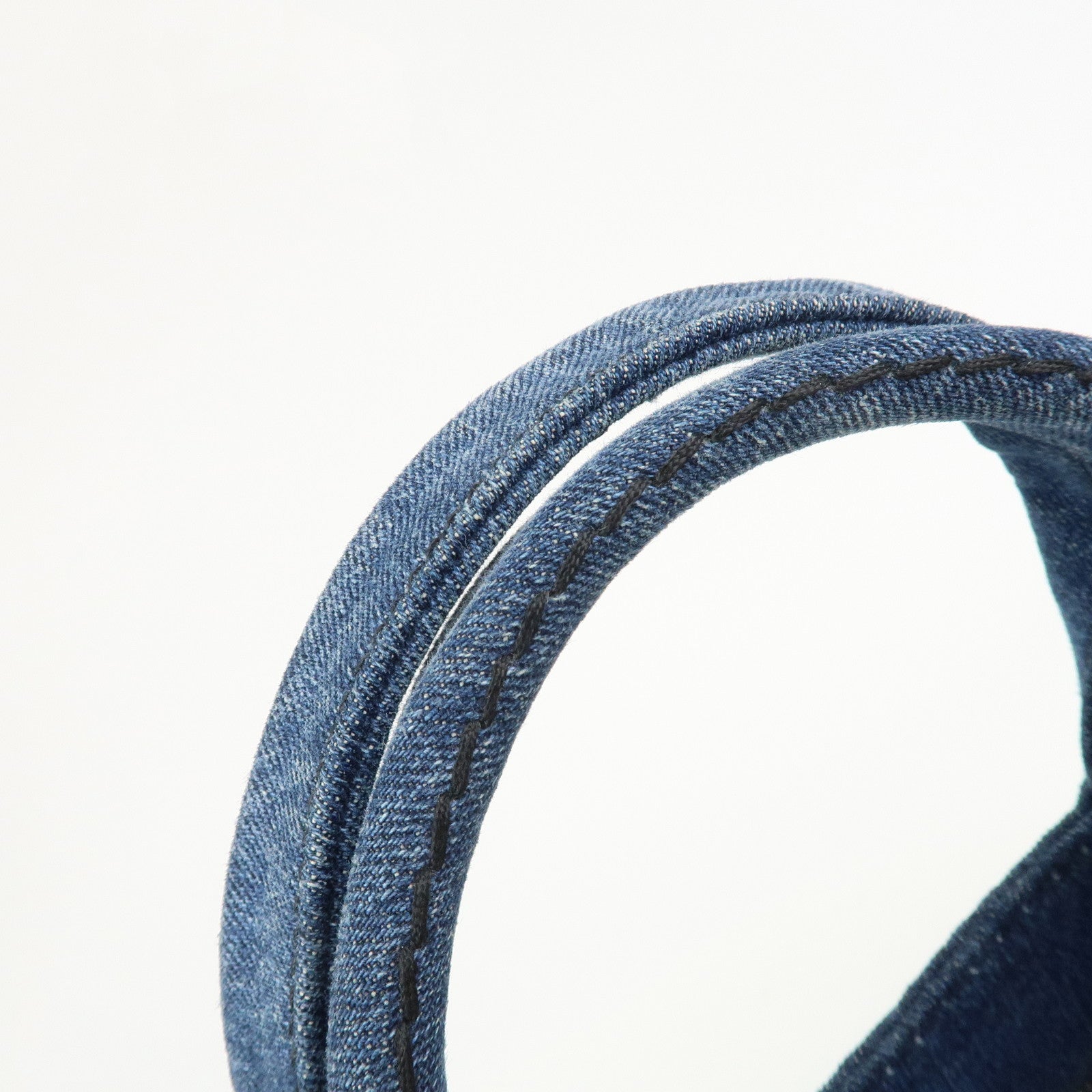 PRADA Denim Canapa Large 2Way Bag Tote Bag Shoulder Bag Navy B1872B
