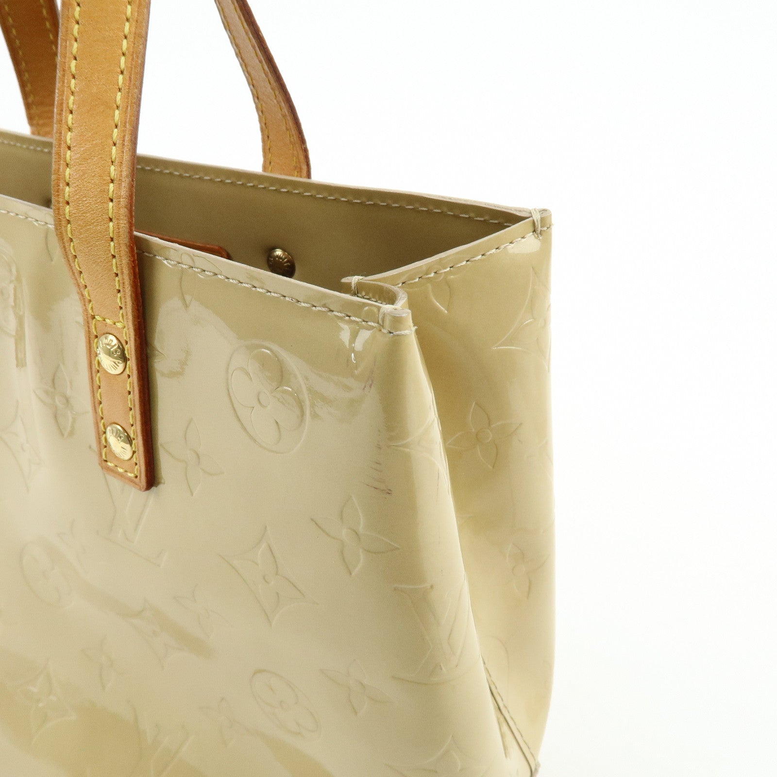Louis Vuitton Monogram Vernis Reade PM Hand Bag Beige M91144
